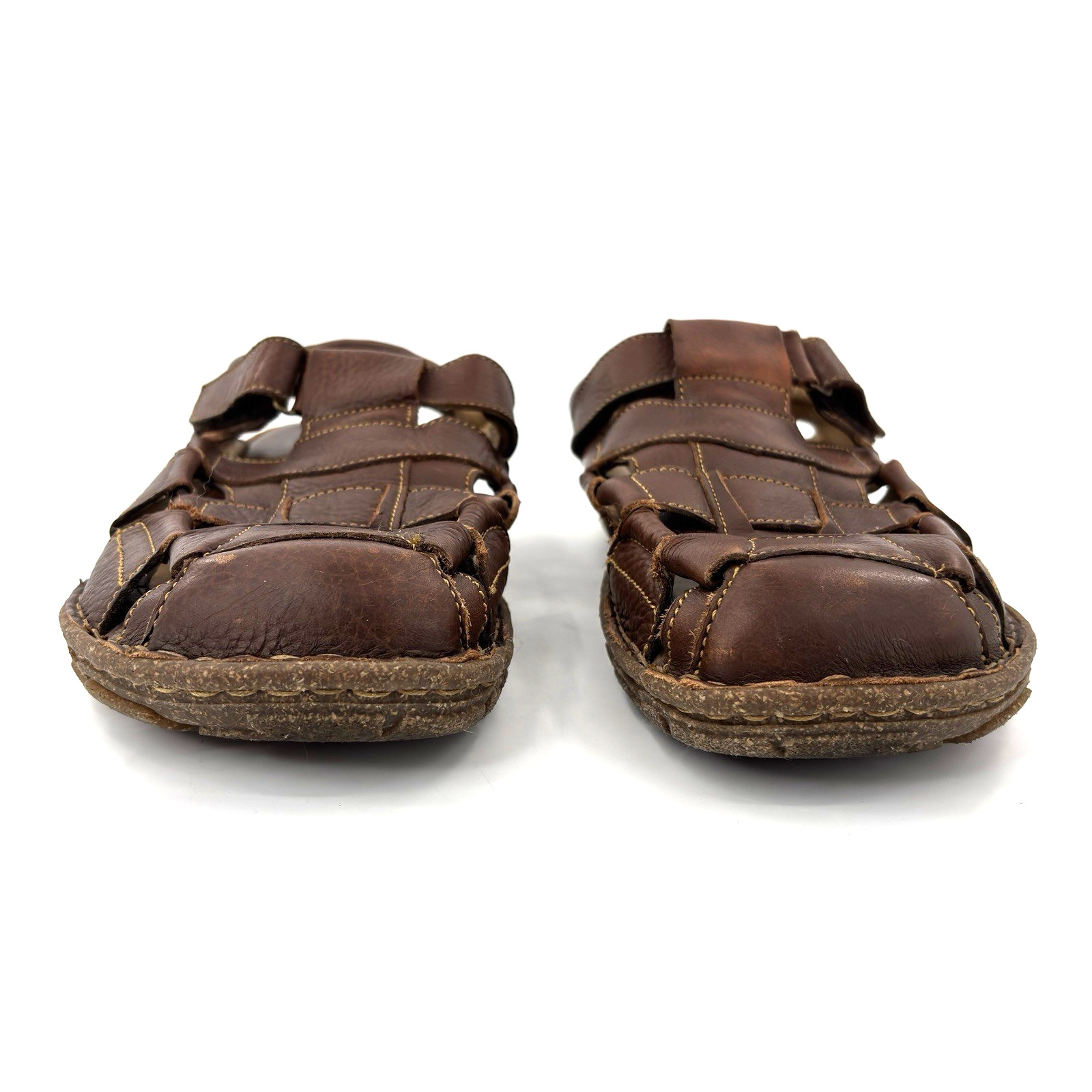 Men 12 Born Cabot III Brown Leather Fisherman Sandals Comfort Casual Shoes M6504