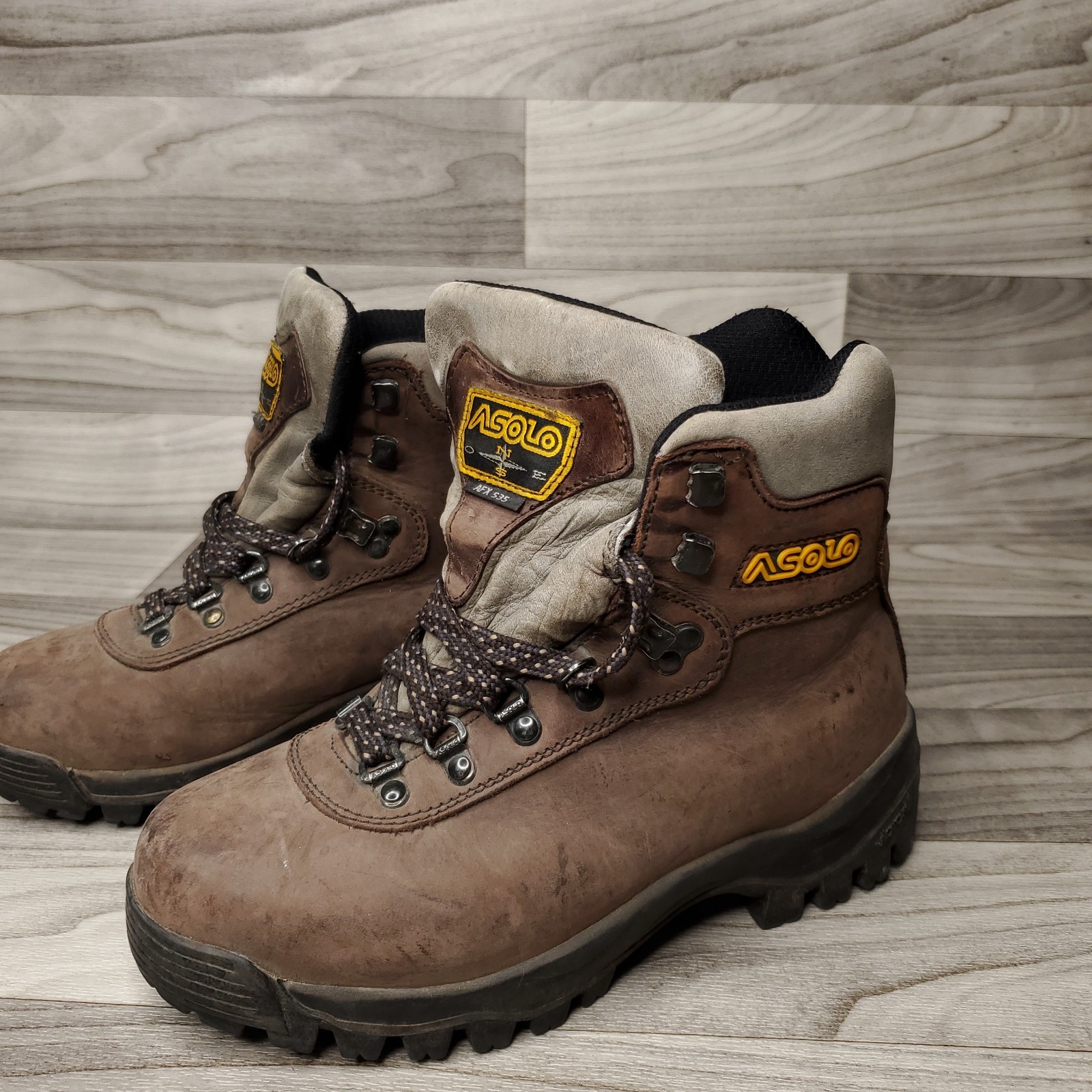 Asolo AFX 535 Hiking Backpacking Boots Nubuck Leather Vibram Sole Women’s Size 7