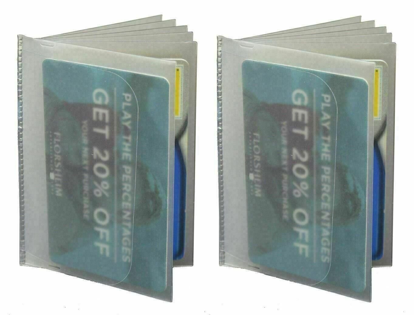 Set of 2 Plastic Insert Picture Card Holder Trifold Wallet 6 Pages MADE IN USA