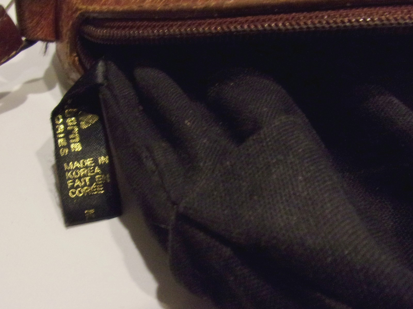Vtg Liz Claiborne Black & Lt Tan Floral Tapestry Fabric Leather Trim CB / Sh Bag