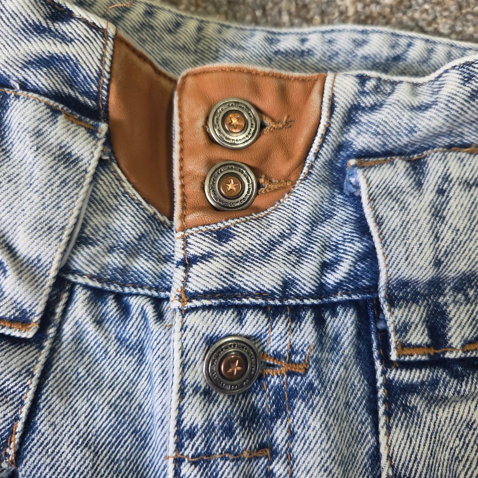 Vintage First Acid Wash High Waisted Pleated Tapered Jeans Light Blue Size 5
