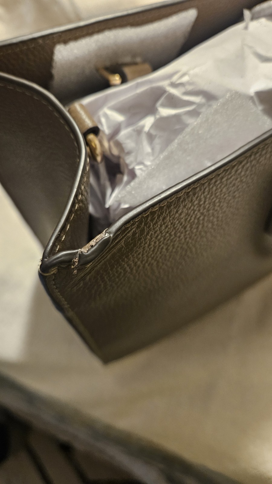 Coach Maggie Tote Bag Refined pebble leather dark stone