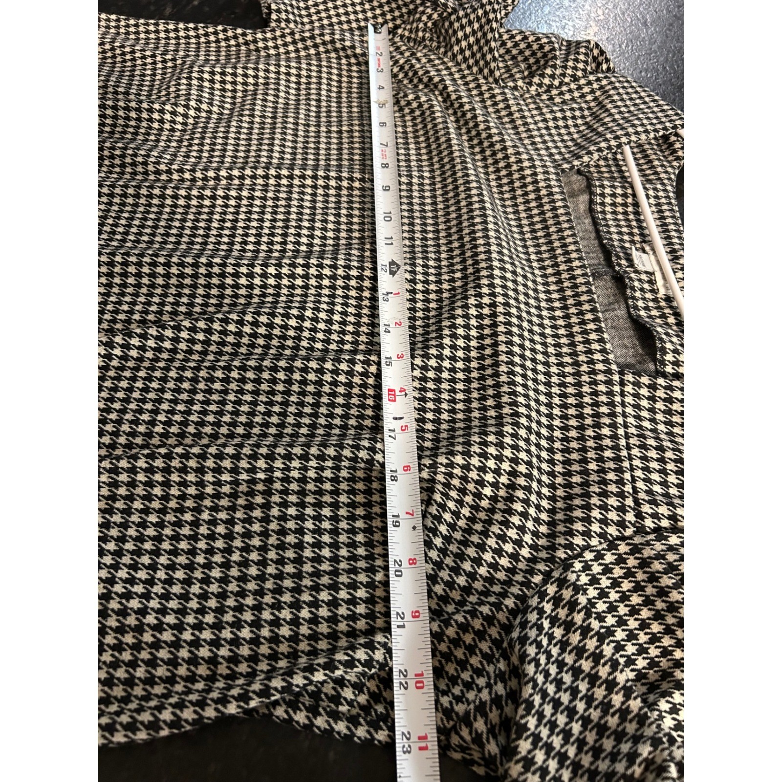 Cato Women B/W Houndstooth Square Neck Puff Sleeve Blouse Top Plus 18/20
