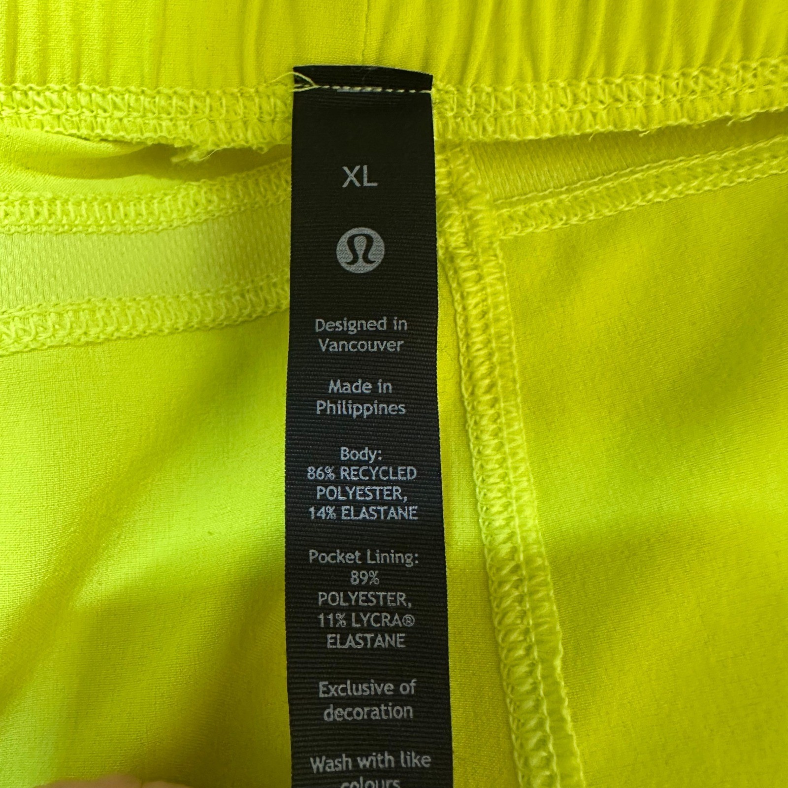 Lululemon Pace Breaker Lined Short 5 Electric Lemon Neon Yellow Mens XL LM7AUQS