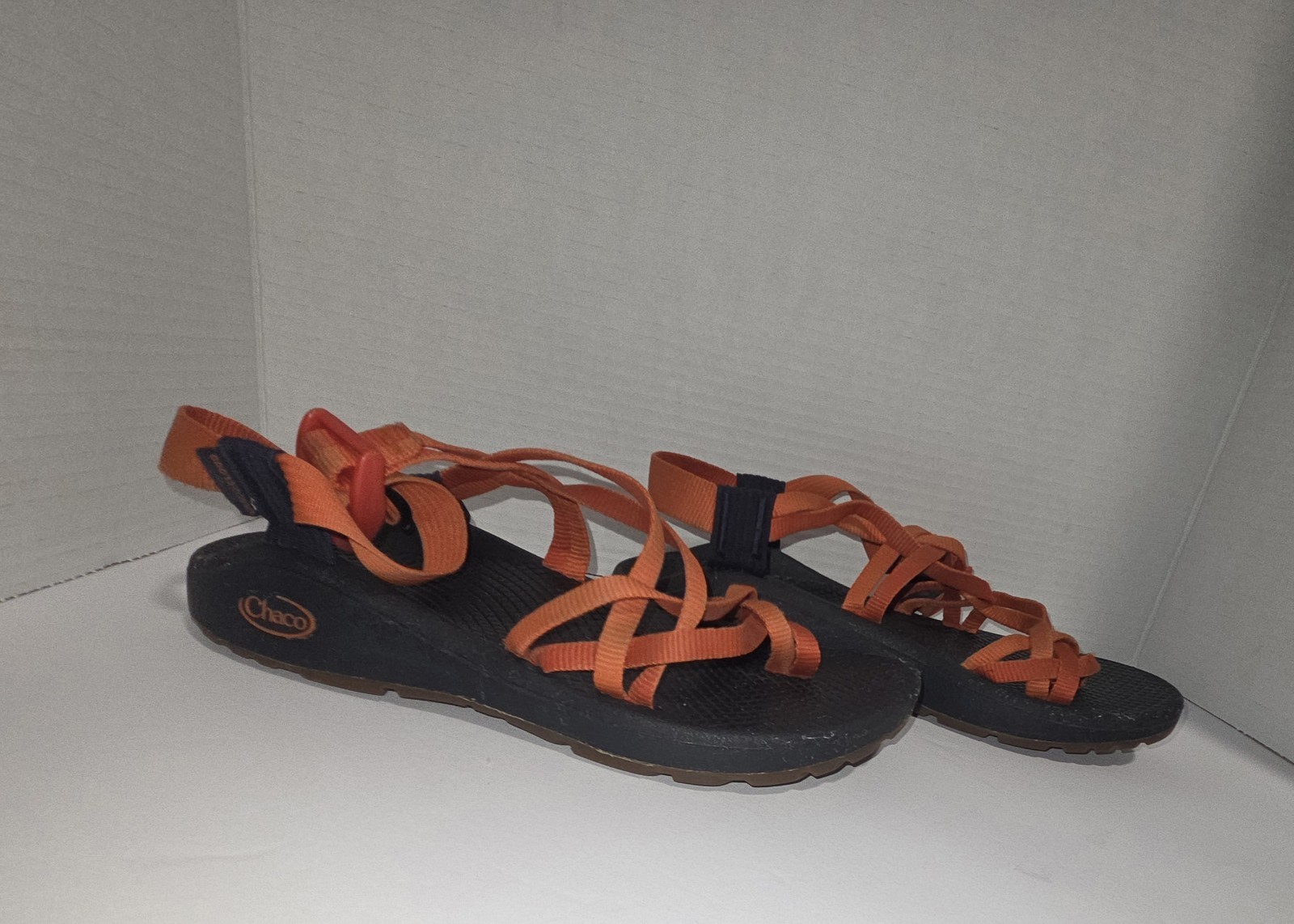 Chaco Women’s Strappy Sport Sandals Adjustable Straps Orange/Black Size 7