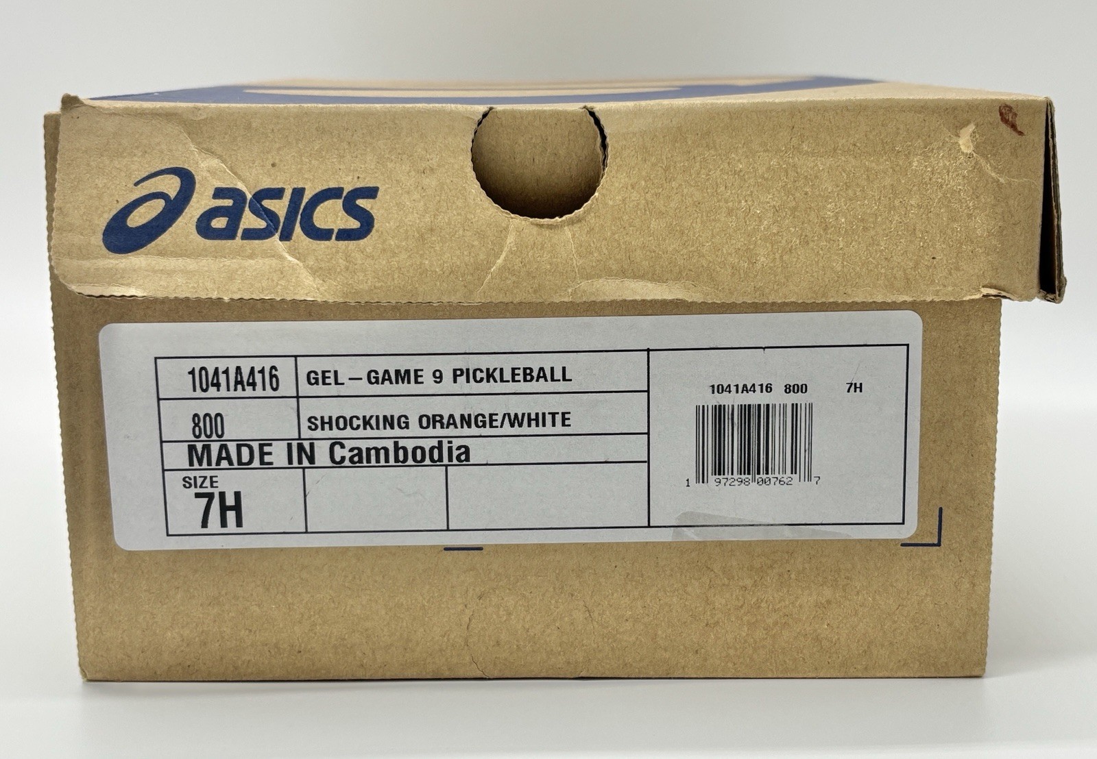 ASICS Gel Game 9 Pickleball Shocking Orange Size 7.5 1041A416 800