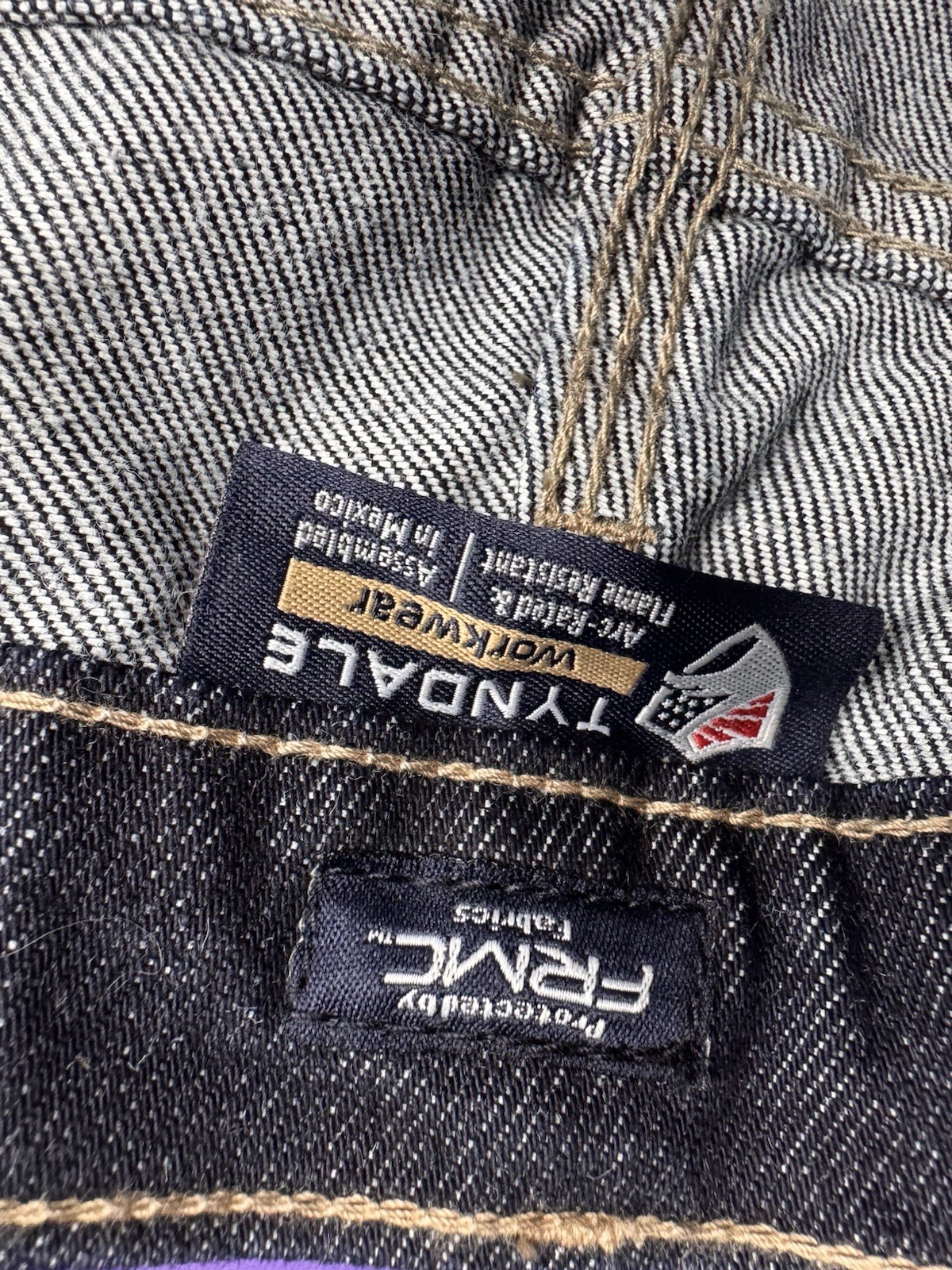 Tyndale FR Mens F290T Dark Blue Carpenter Workwear Jeans Size 42×34 Utility