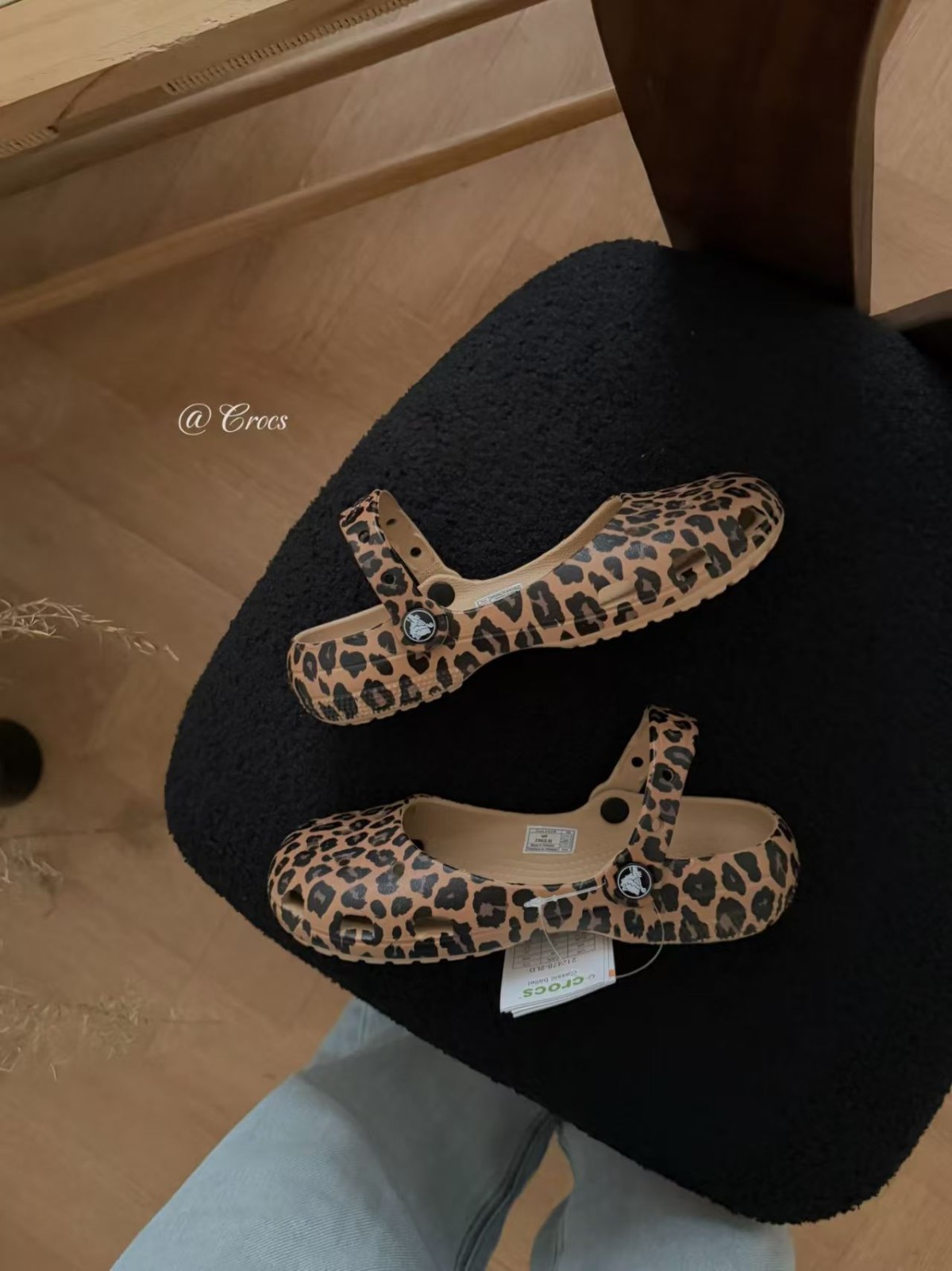 NEW Womens Crocs Classic Leopard Print Ballet Flat Clog