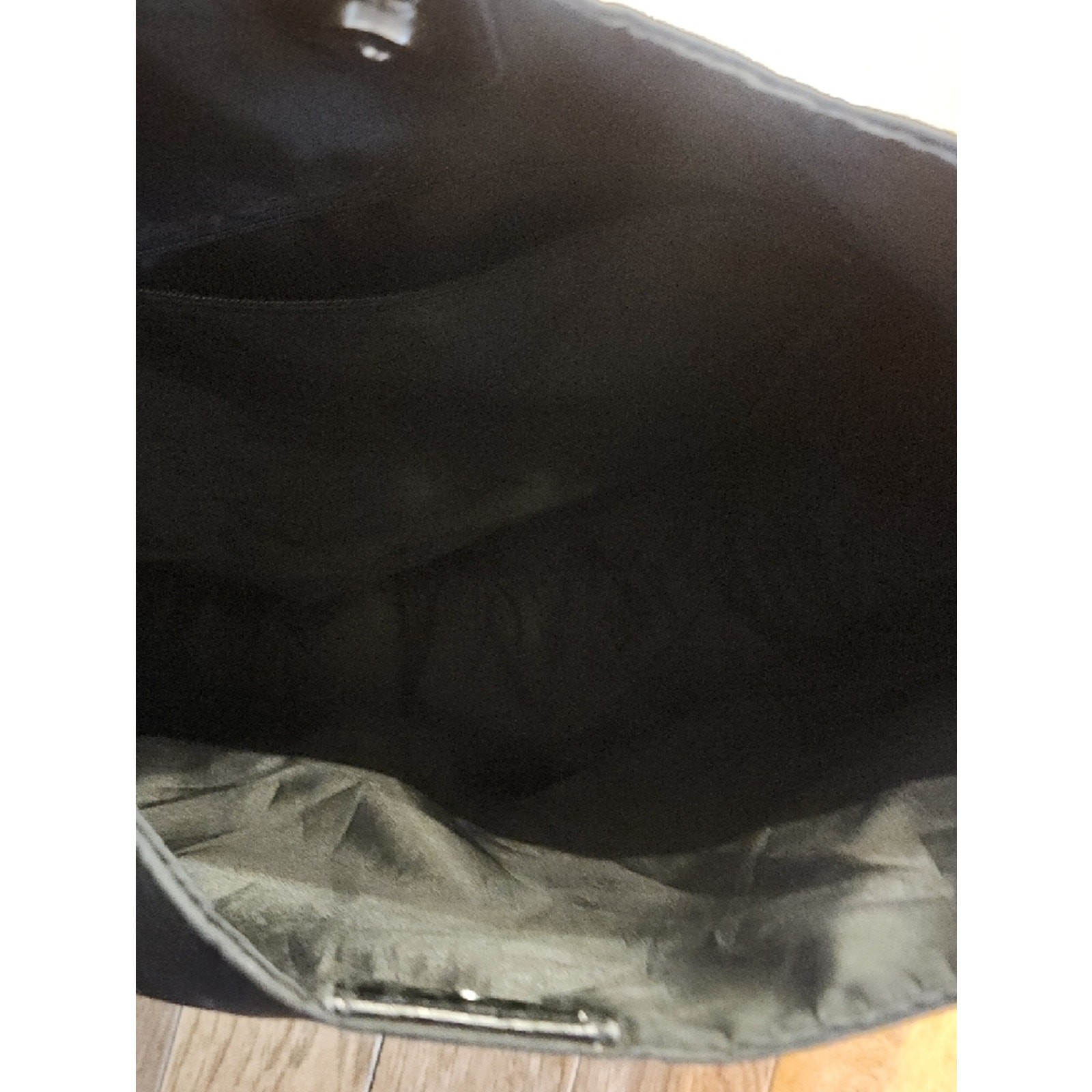 Black Tote Shoulder Bag with Textured Trim P-004