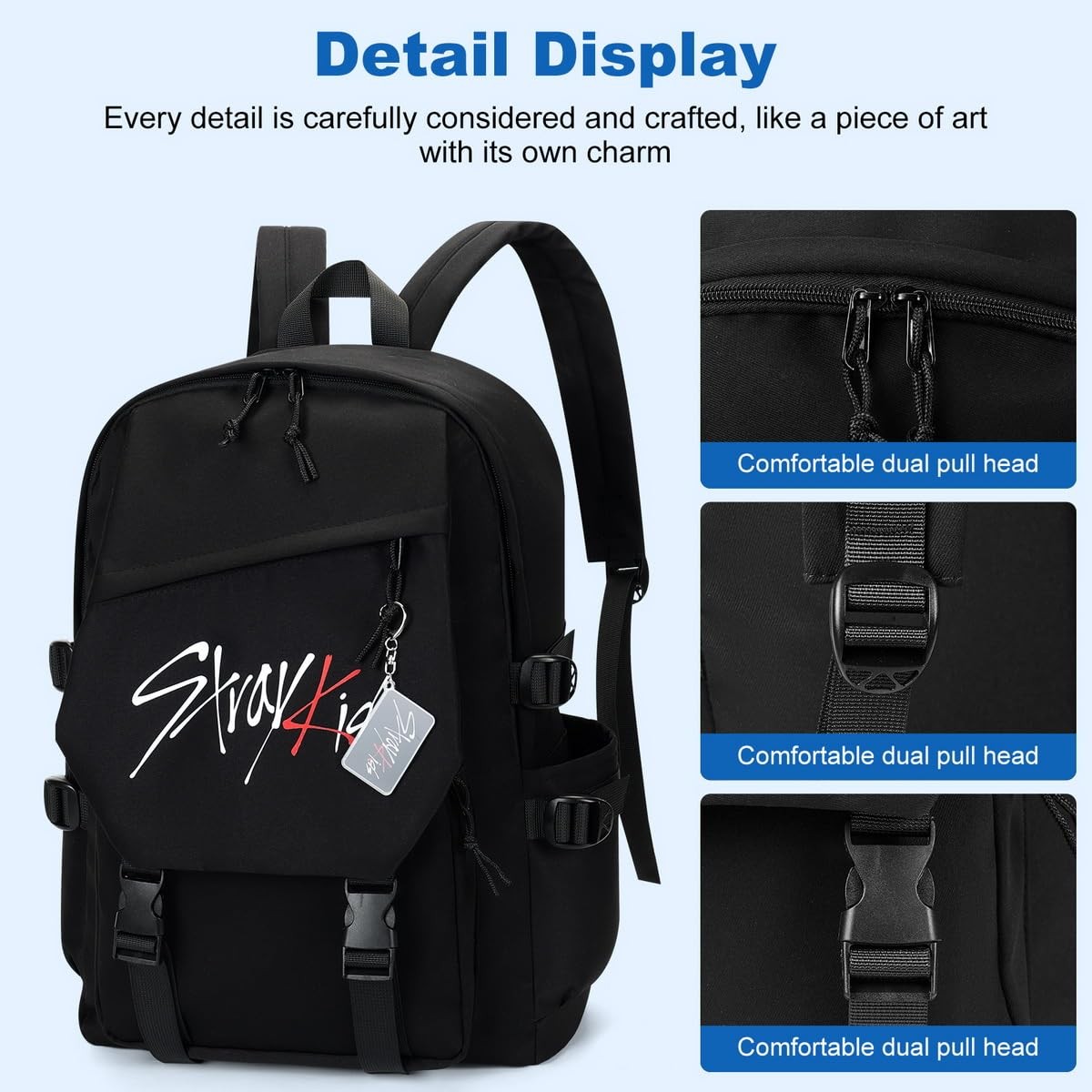 Stray Kids Backpack Casual Travel Schoolbag Laptop Bag for Fans and Students