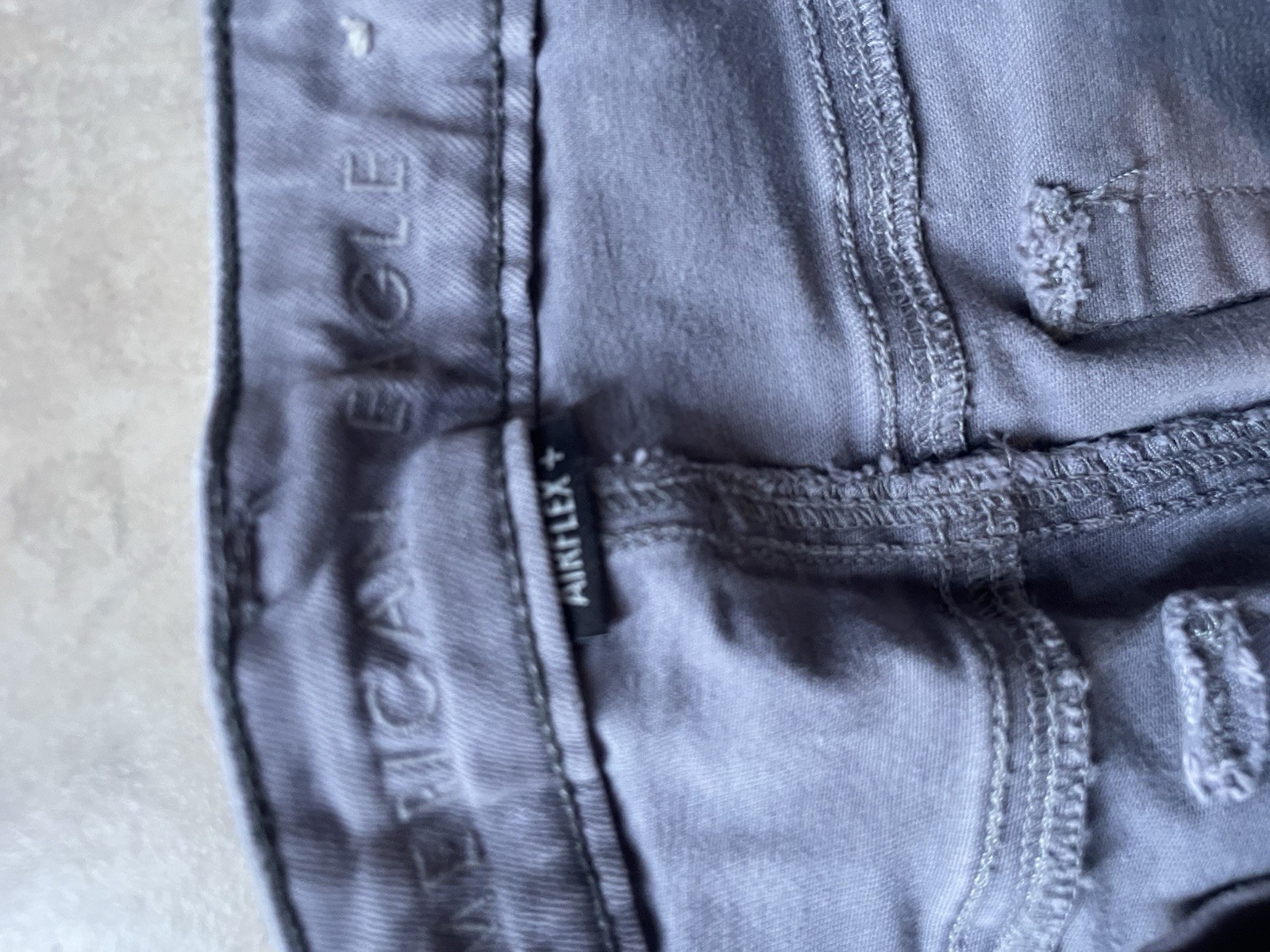 American Eagle Men’s Skinny Fit Gray Distressed Low Rise Cotton Denim Jeans