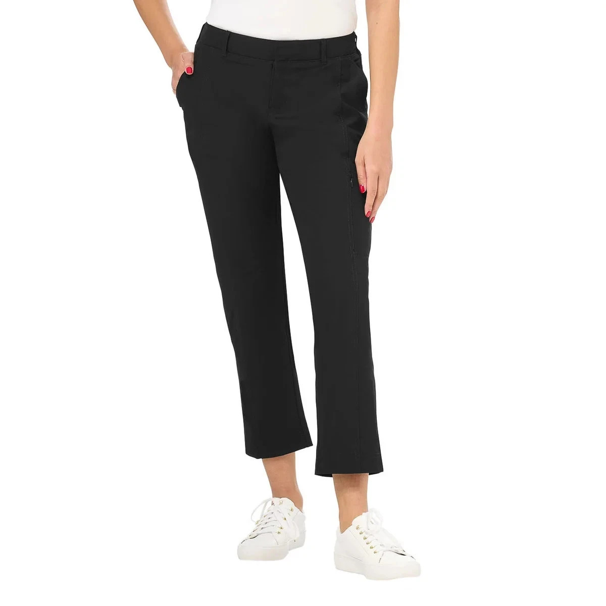 Women’s Comfort Pants Black Heather Soft Stretch Casual Everyday Wear