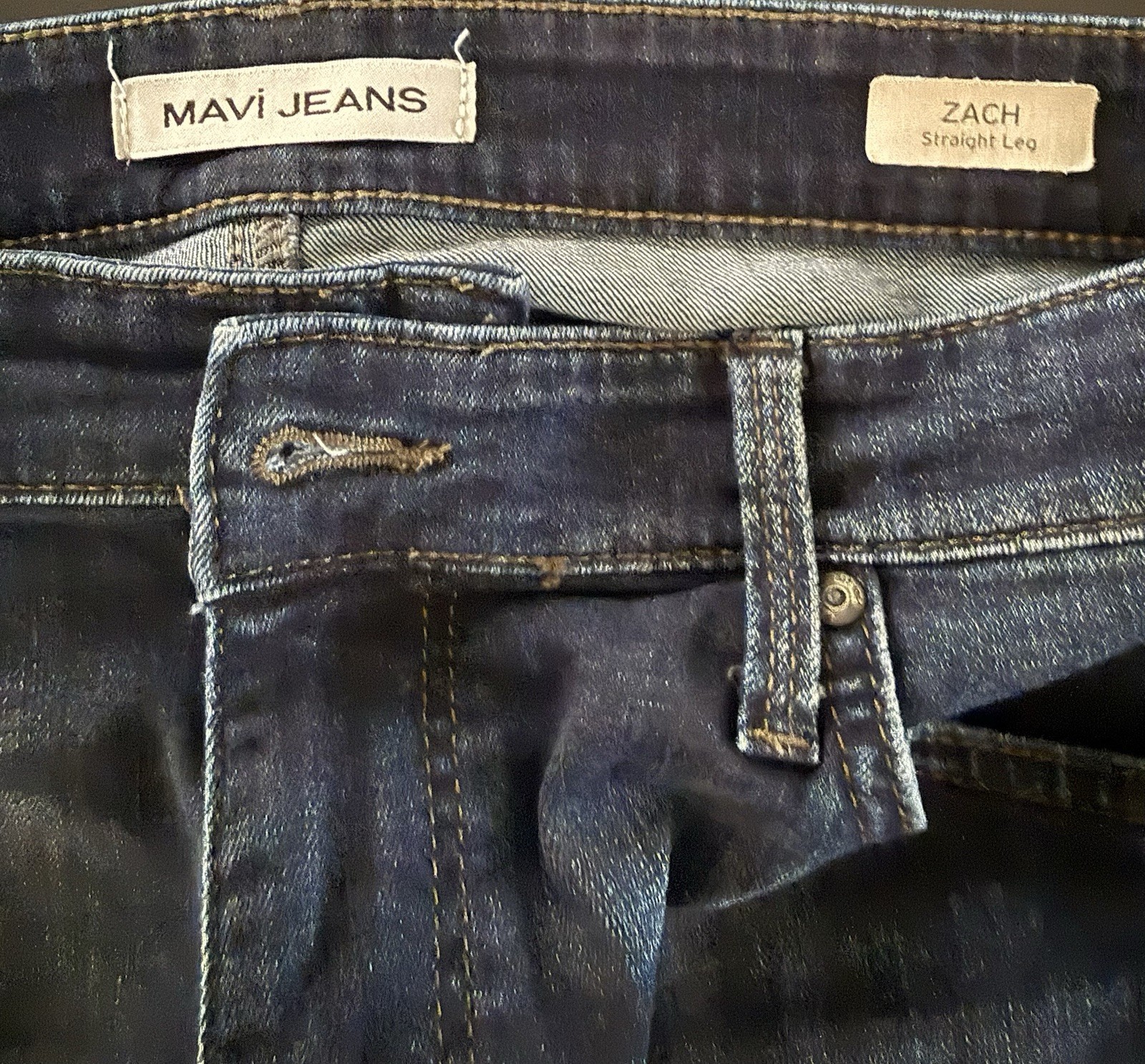 Mavi Zach Jeans Mens 34×30 Medium Wash Blue Straight Leg Stretch Denim Stone