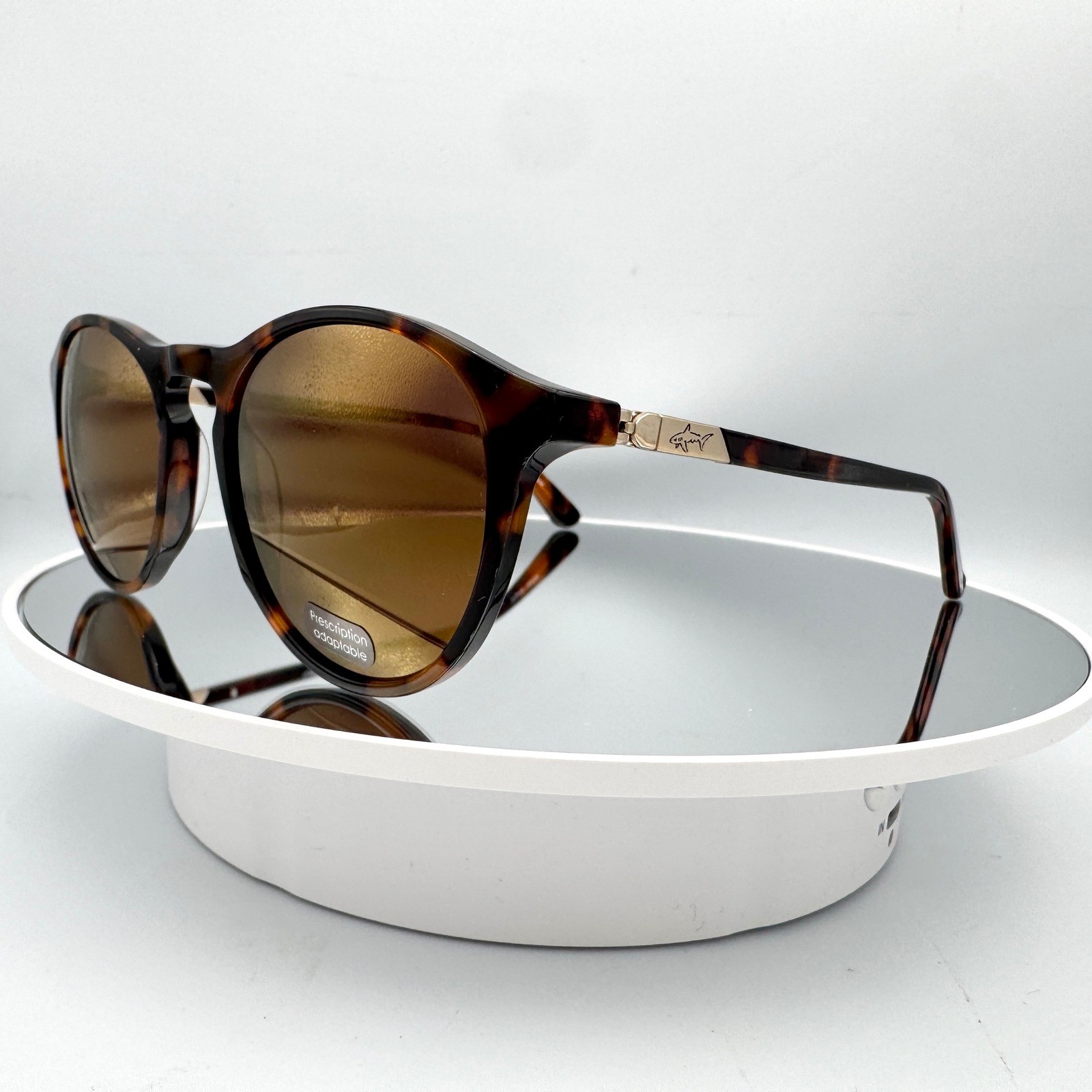 Greg Norman Round Sunglasses Tortoiseshell Turboflex 52-20-140 Brown Lens G2024S
