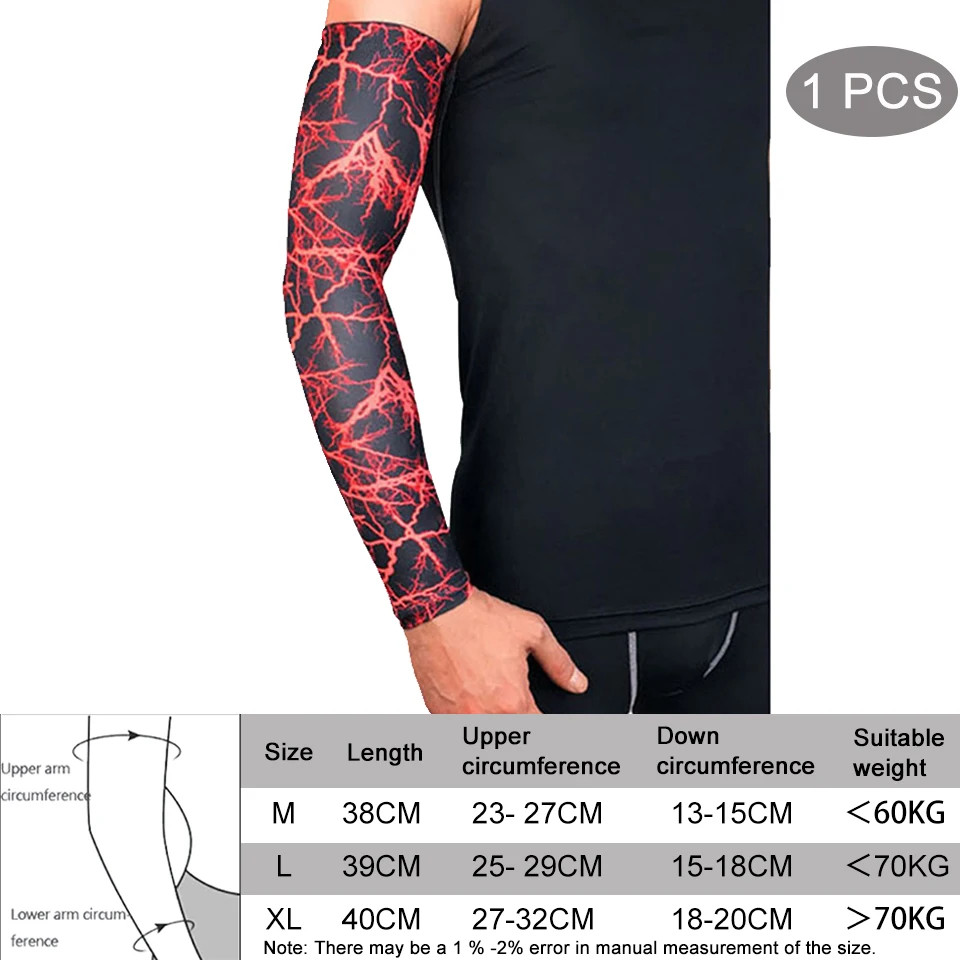 1Pcs Breathable Quick Dry UV Protection Running Arm Sleeves Basketball Elbow Pad