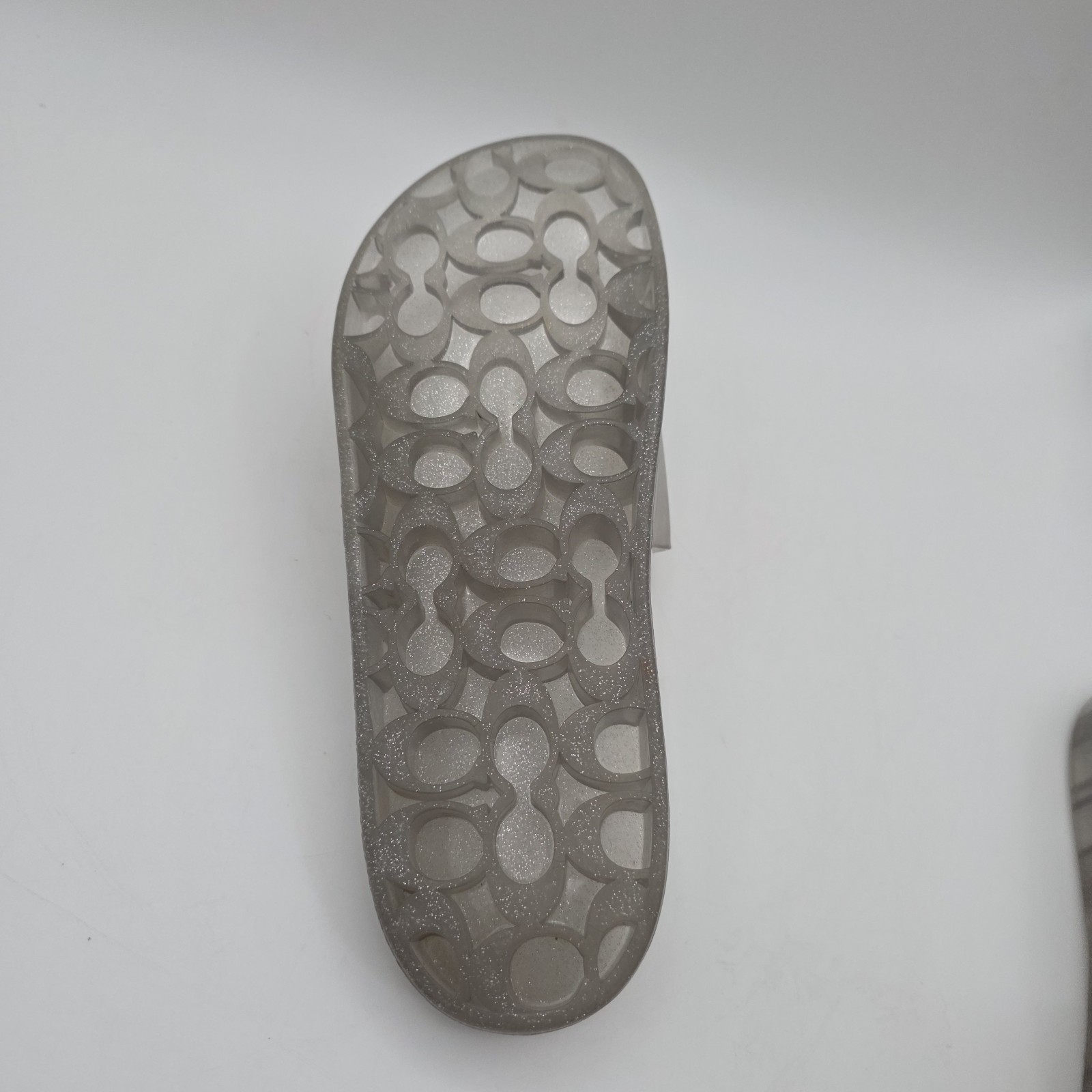 Coach Ulyssa Jelly Clear Slides glitter accent in about a size 10 – 10.5