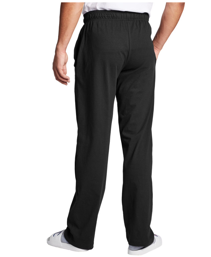 Champion Mens Powerblend Open Bottom Pant Black Size L Relaxed CPM253PA69003