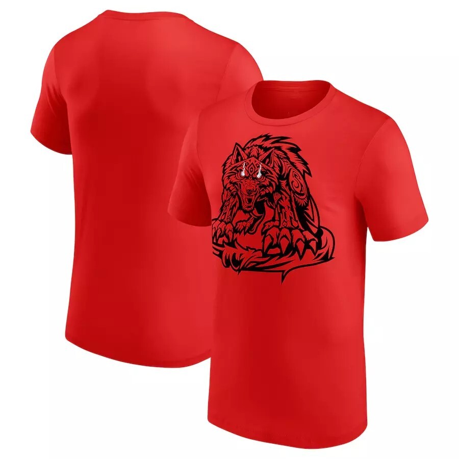 Jacob Fatu Tribal Wolf T-Shirt – Red