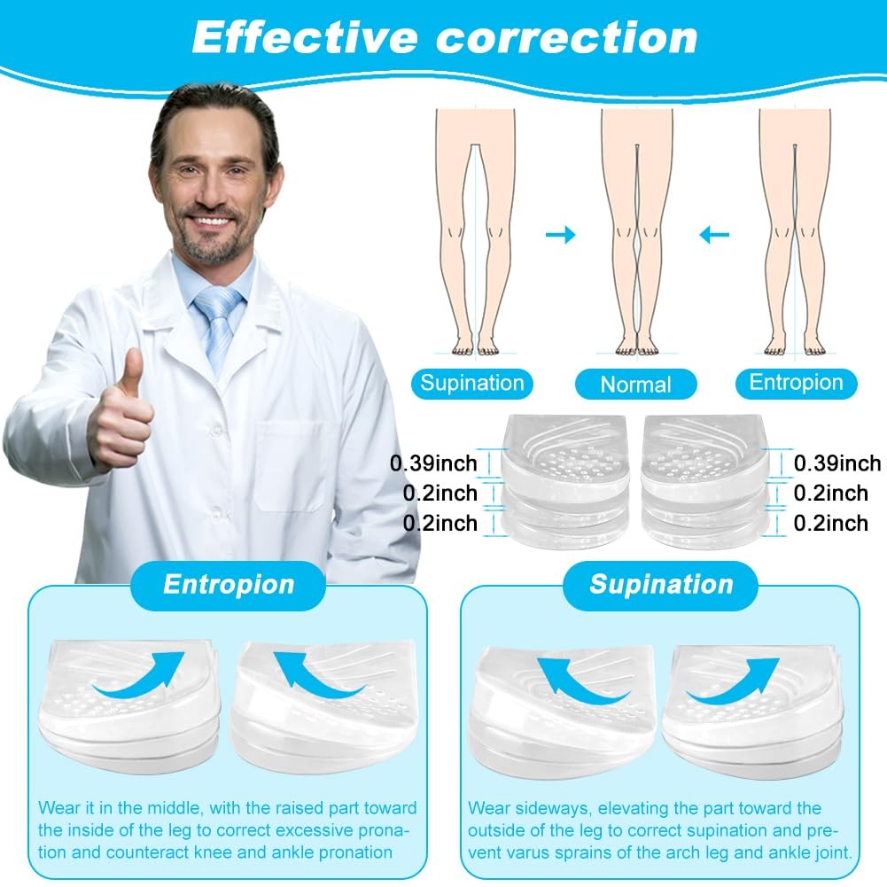 3 Layers Adjustable Heel Wedge Corrective Inserts for Supination & Pronation …