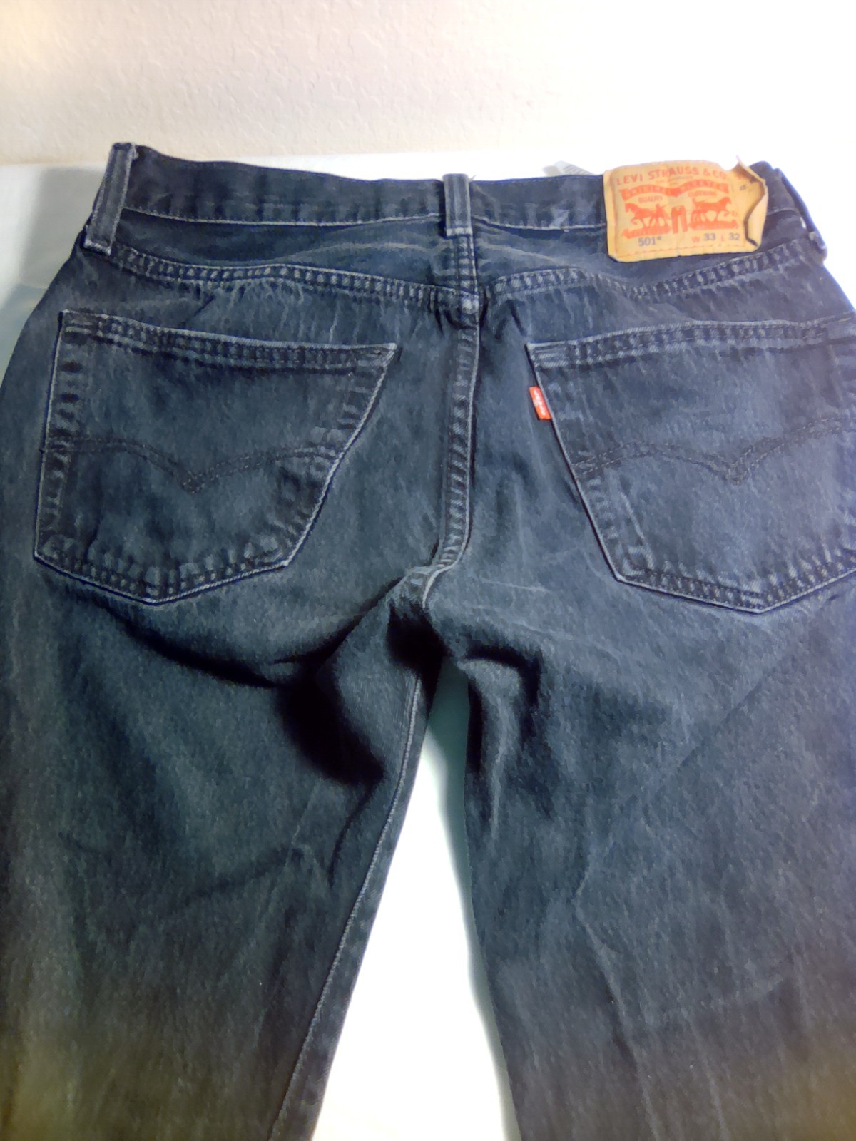 Levi’s 501 Orginal Button Fly Black Jeans Men’s Size W33 L32 501 Black Pre-owned