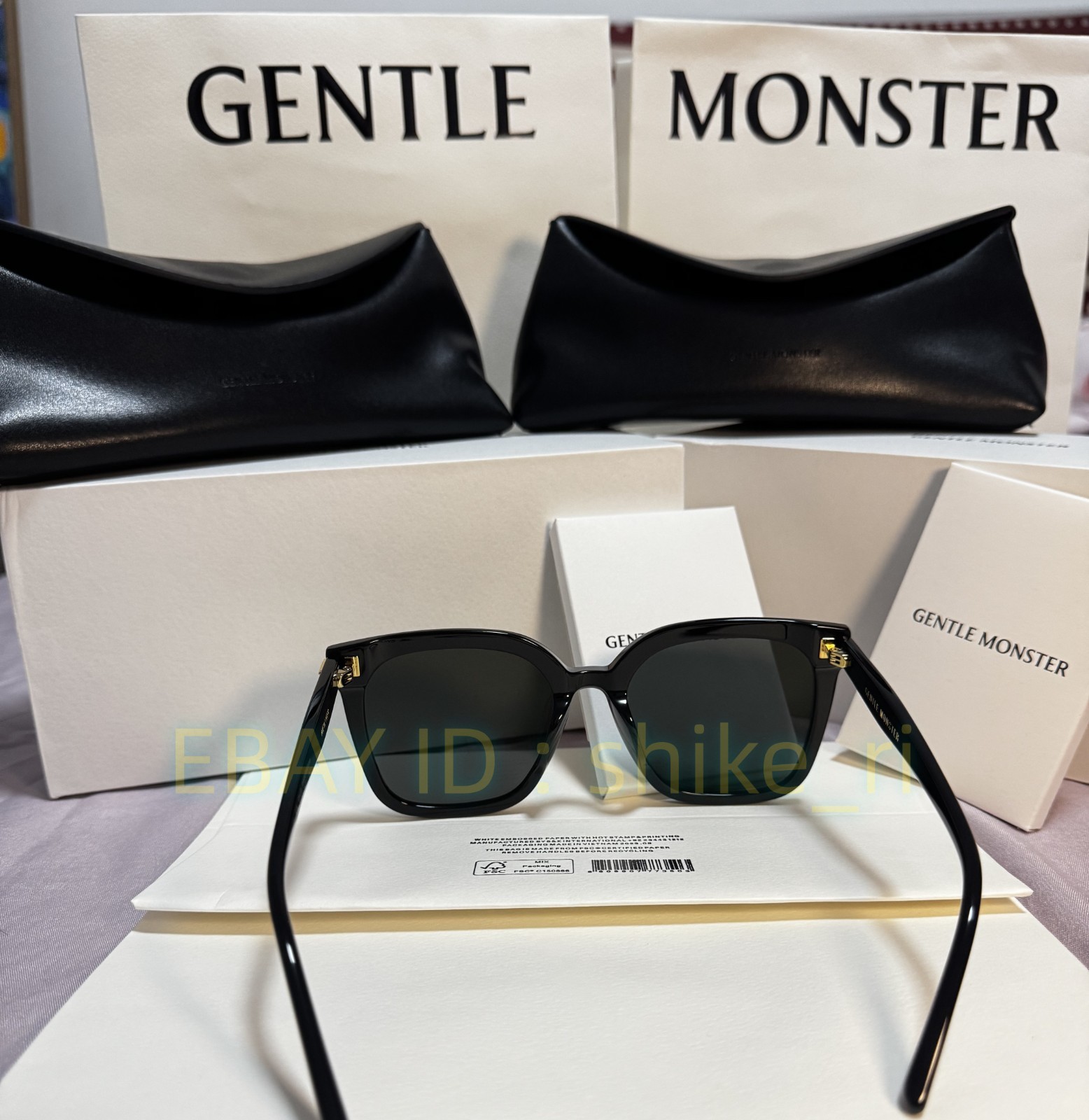 GentleMonster New Her 01 Unisex Sunglasses Oversized Black Frame Black Lenses