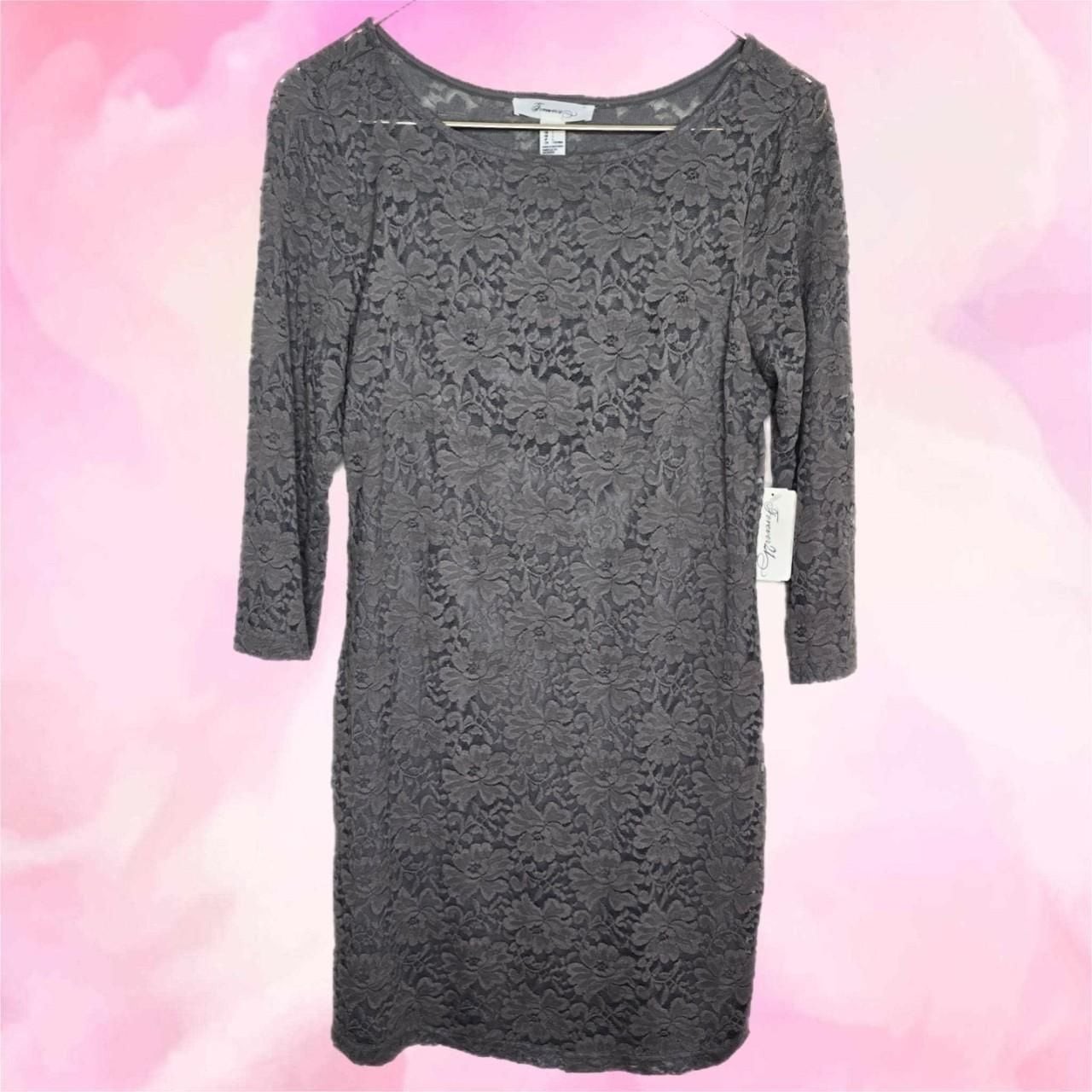 Forever 21 Floral Lace 3/4 Sleeve Sheath Dress