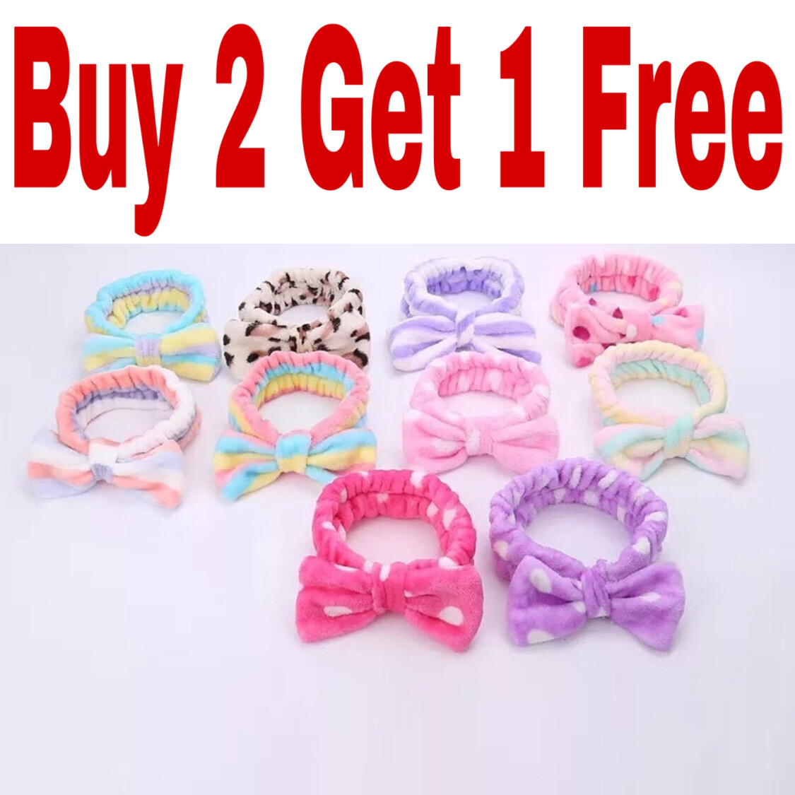 Women Stretch Terry Cloth Spa Facial Makeup Headband Head Wrap Hairband
