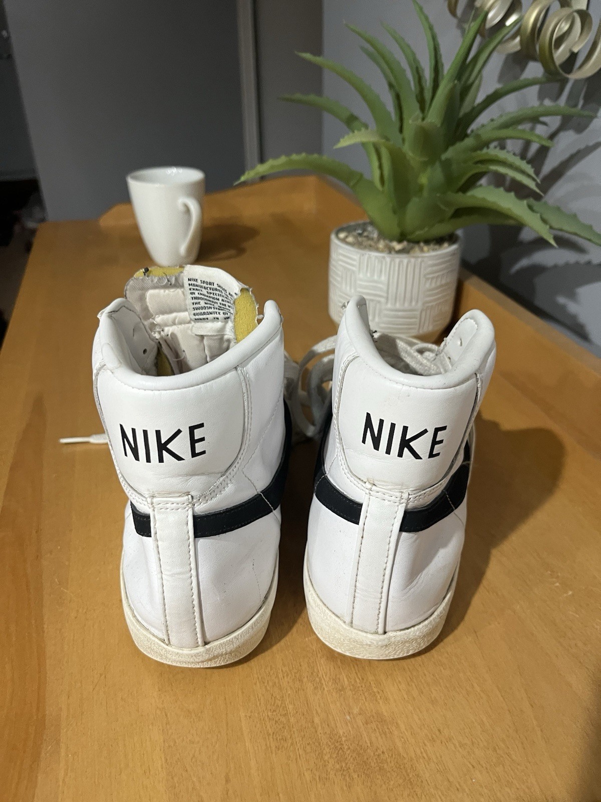 Nike Blazer Mid High Top White Black Leather Men’s Basketball Sneakers Sports