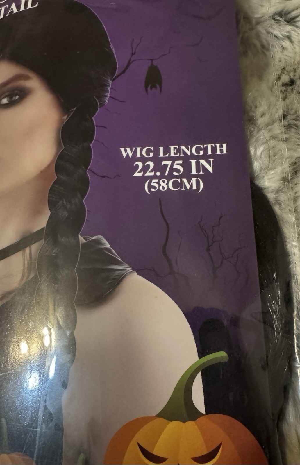 Adult Goth Black Braided Pigtail Wig Costume- 22.75″ Length-Wednesday New