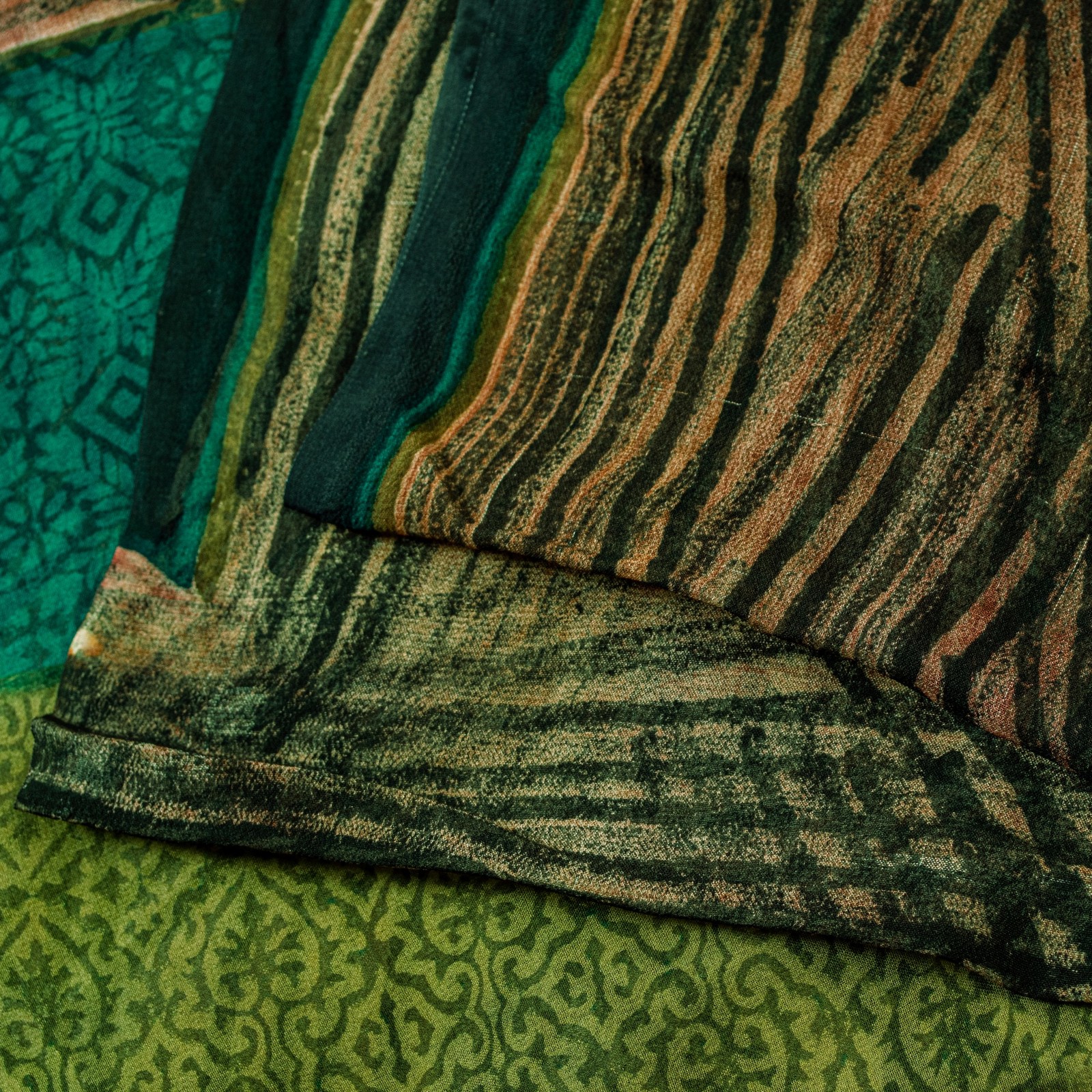 Sanskriti Vintage Pure Georgette Silk Sarees Abstract Printed Sari 5+Yd Fabric
