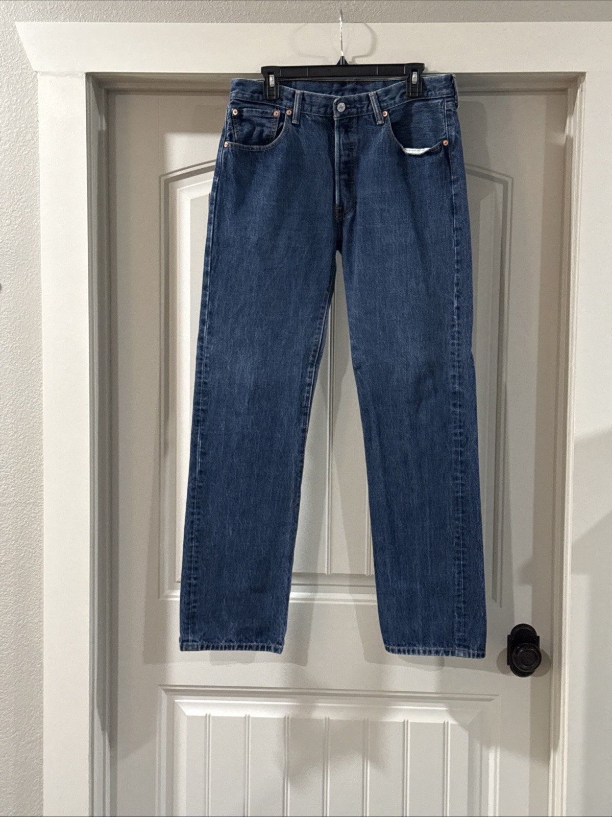Levi’s Men’s 501 34×34 Original Straight Fit Jeans – Dark Wash