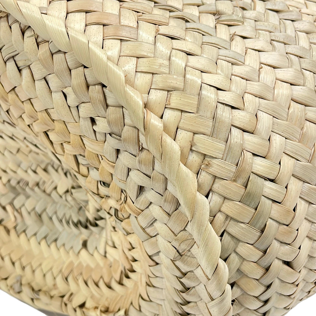 LOEWE Basket Beige Navy Brown Palm Leaf Calf Leather Tote Bag
