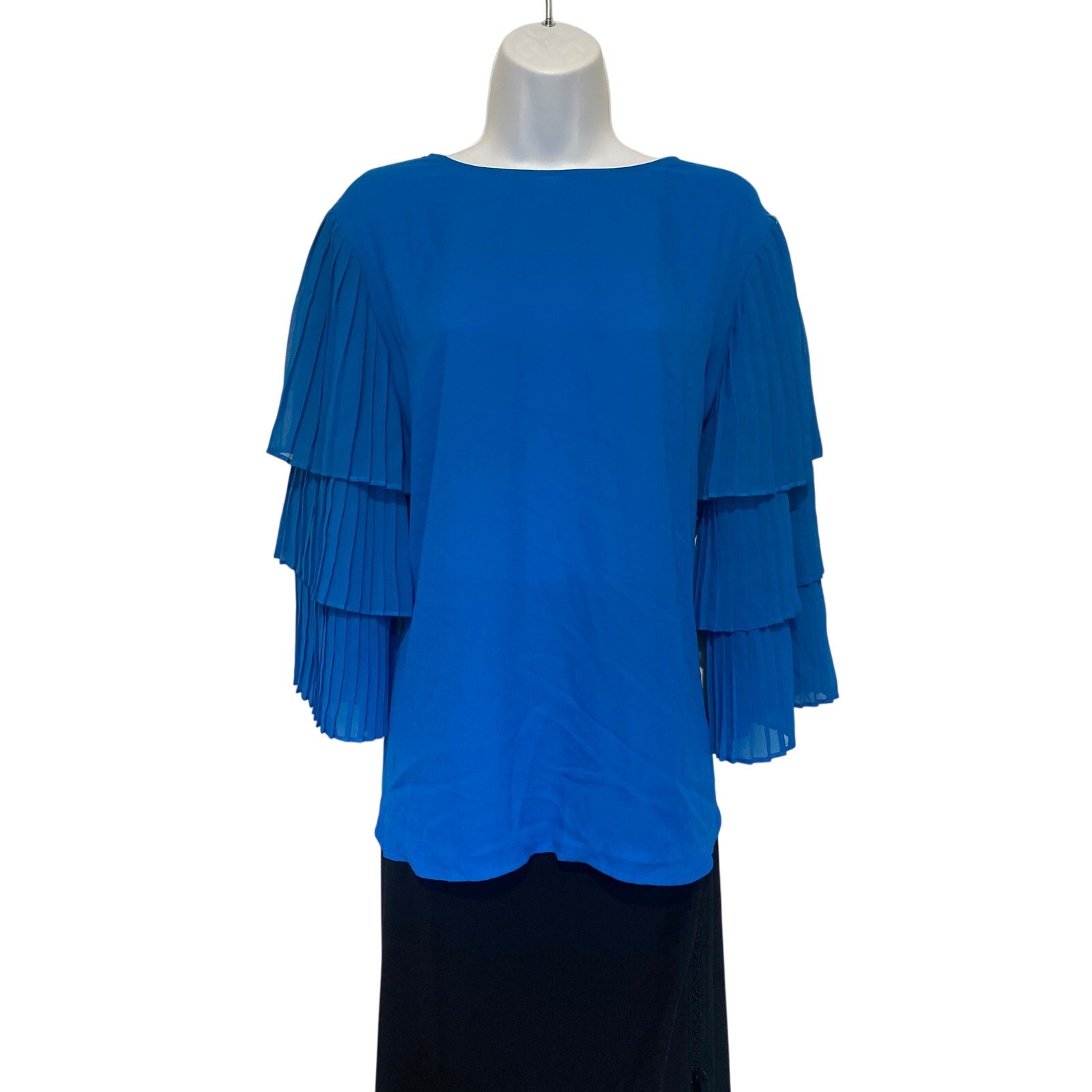 Y2K Worthington Women Plus XL Blue Ruffle Sleeves Flowy Fairy Cottagecore Blouse