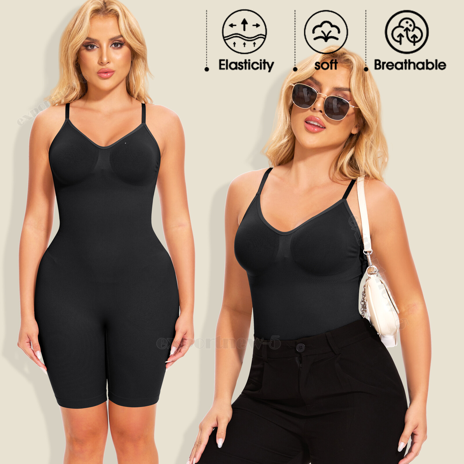 Tummy Control Bodysuit Sculpting Body Shaper Tank Top Shapewear Snatched Waist