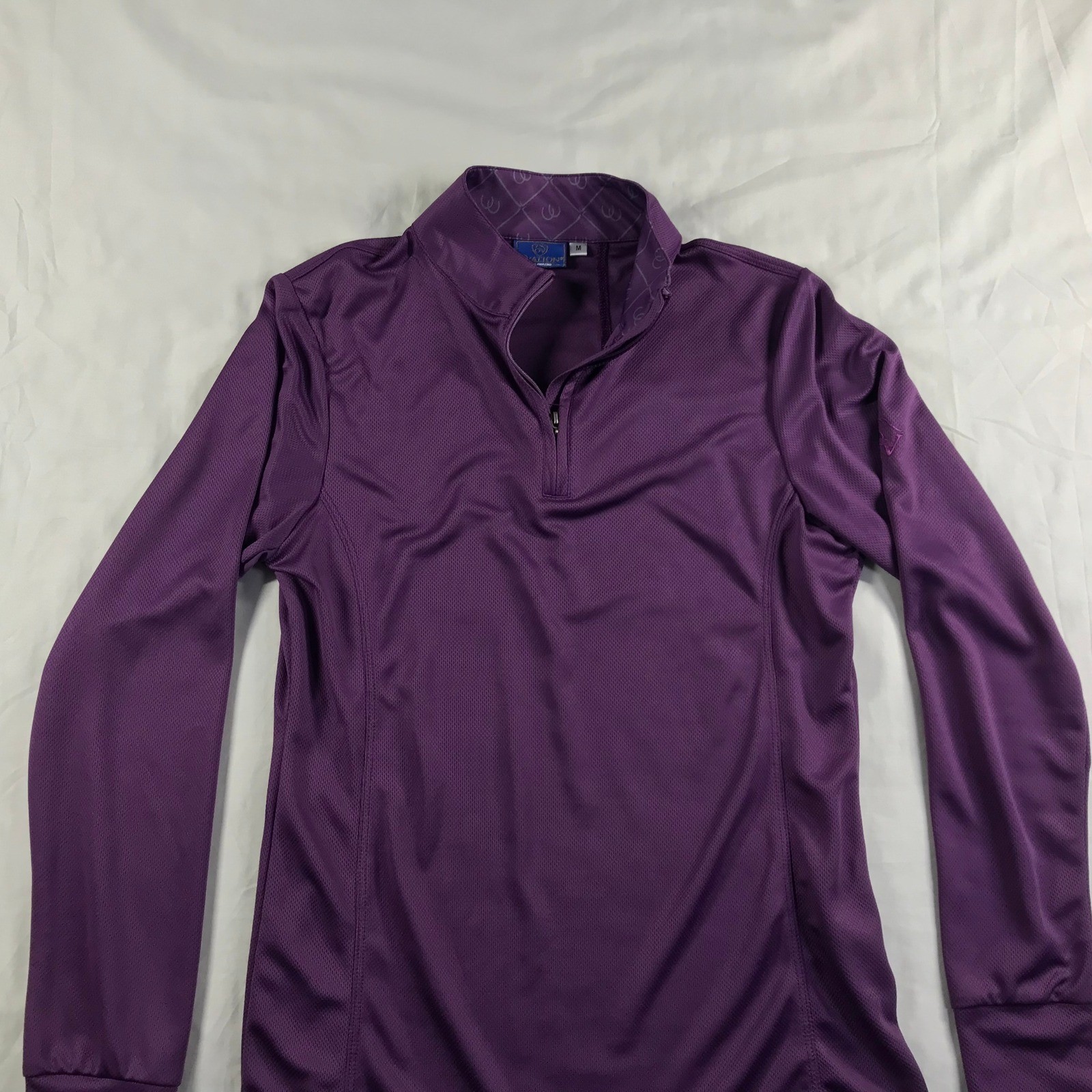 Ovation Womens Purple Quarter Zip Pullover Equestrian Riding Top Size Medium