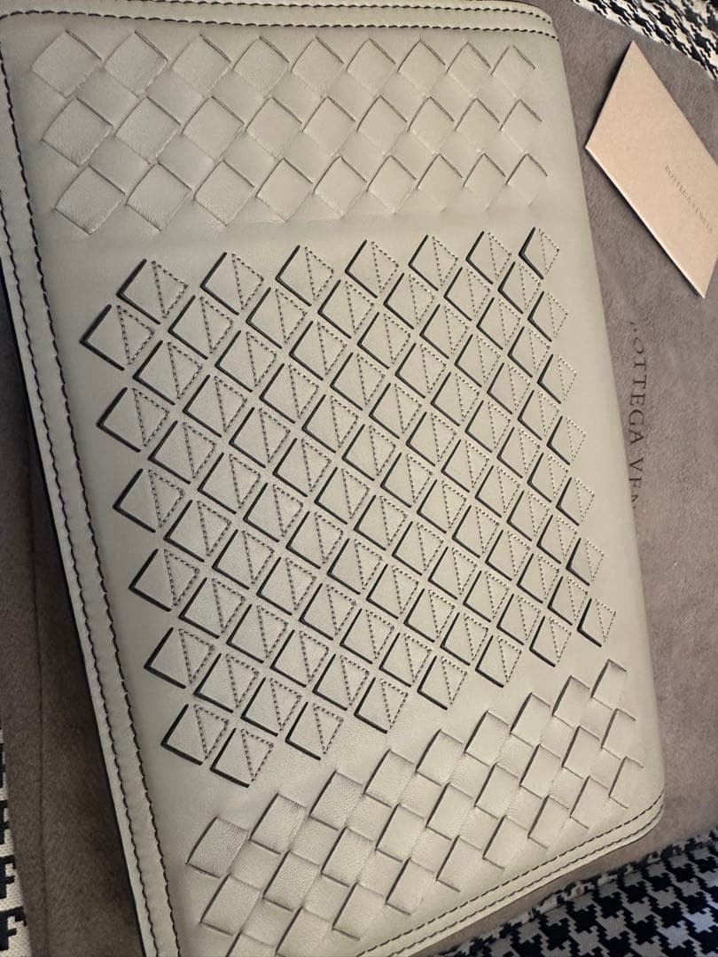 BOTTEGA VENETA Clutch Bag Pouch Leather Gray Unisex Brand New