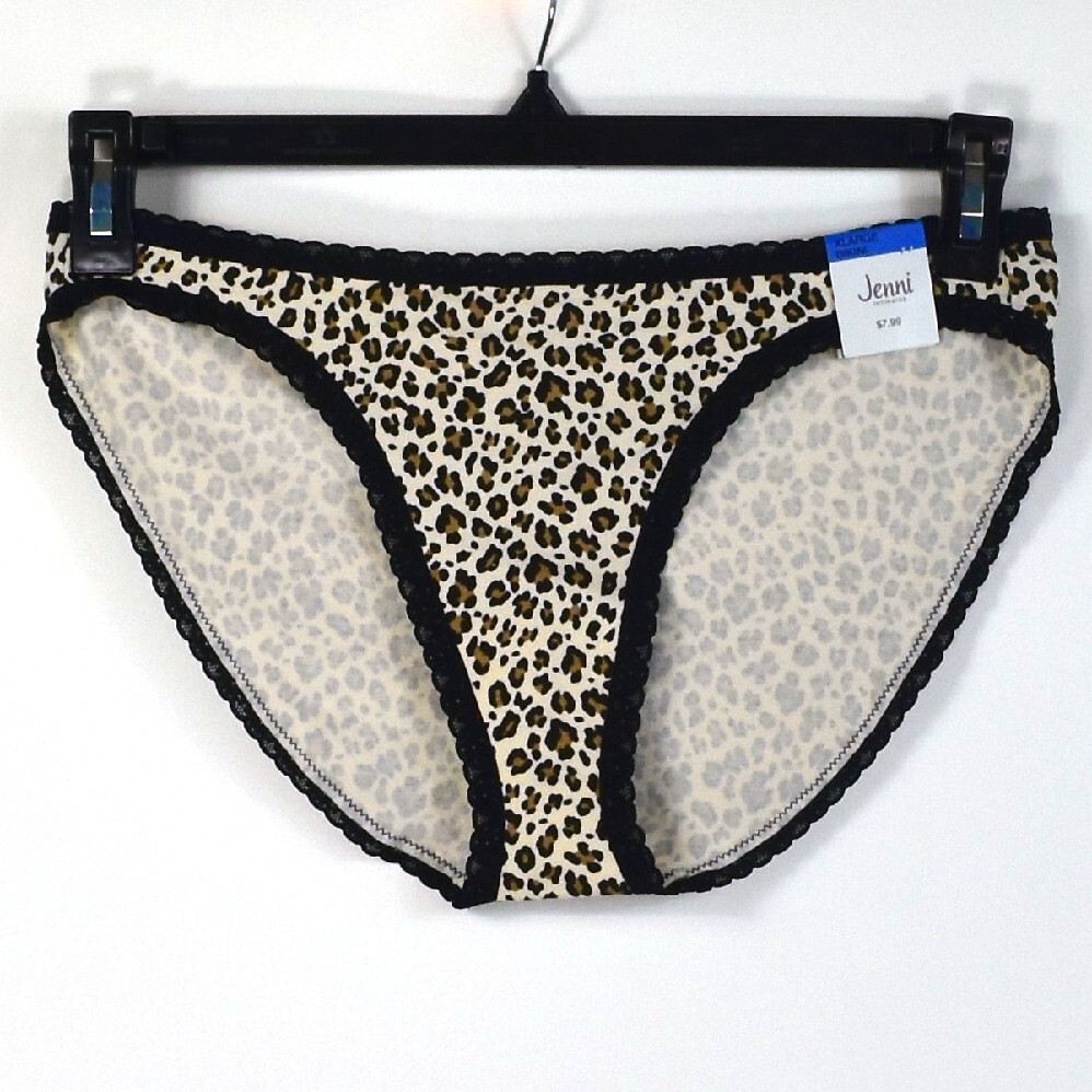 Jenni Cotton Blend Lace Trim Print Bikini Choose Size & Color New Panty