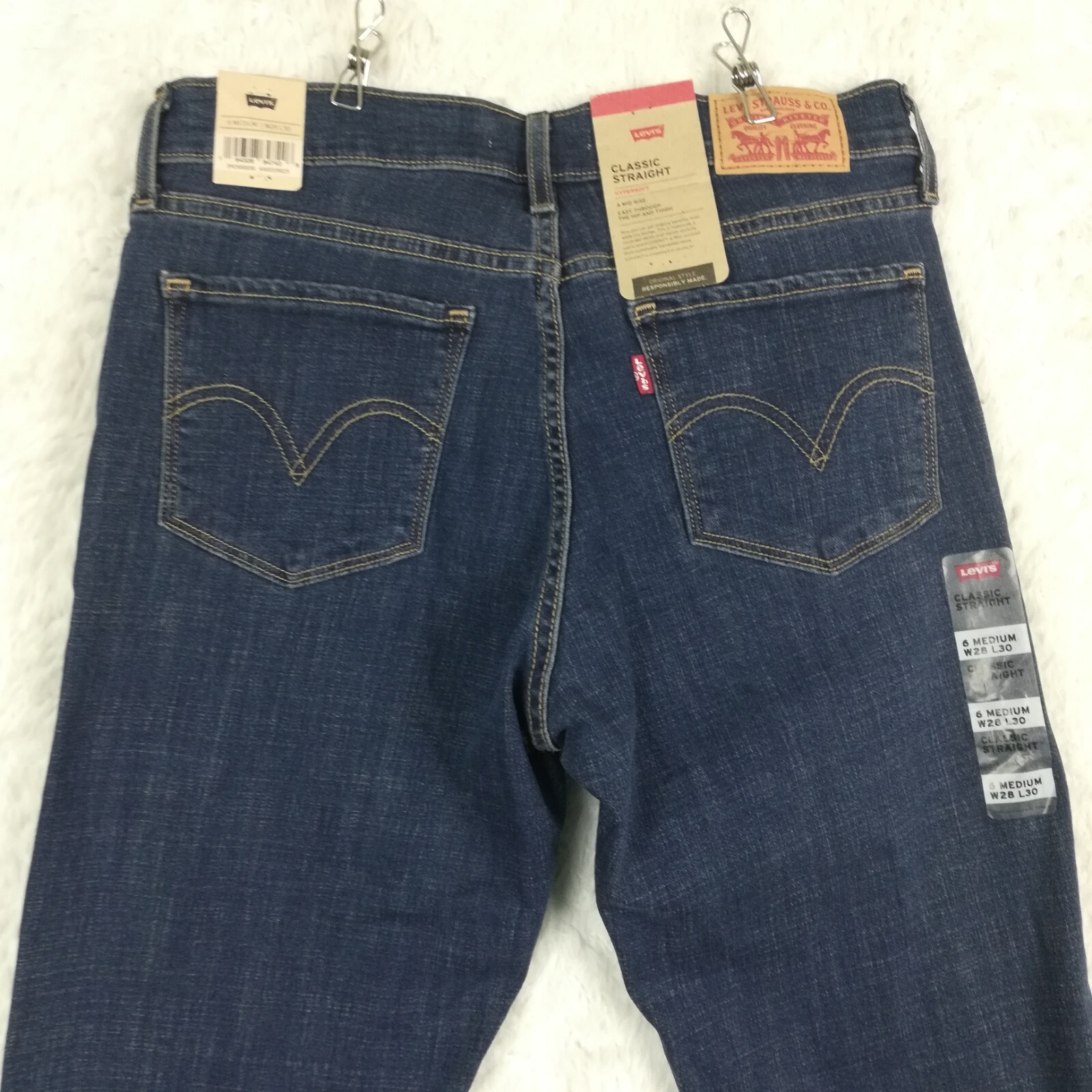 Levi’s Womens Jeans Classic Straight Leg Denim Blue Mid Rise Hypersoft 6