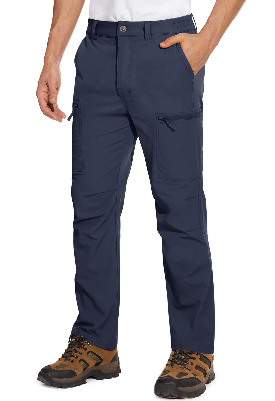 Mens Lightweight Hiking Pants Quick Dry Cargo Work Ripstop Water Resistant Pants