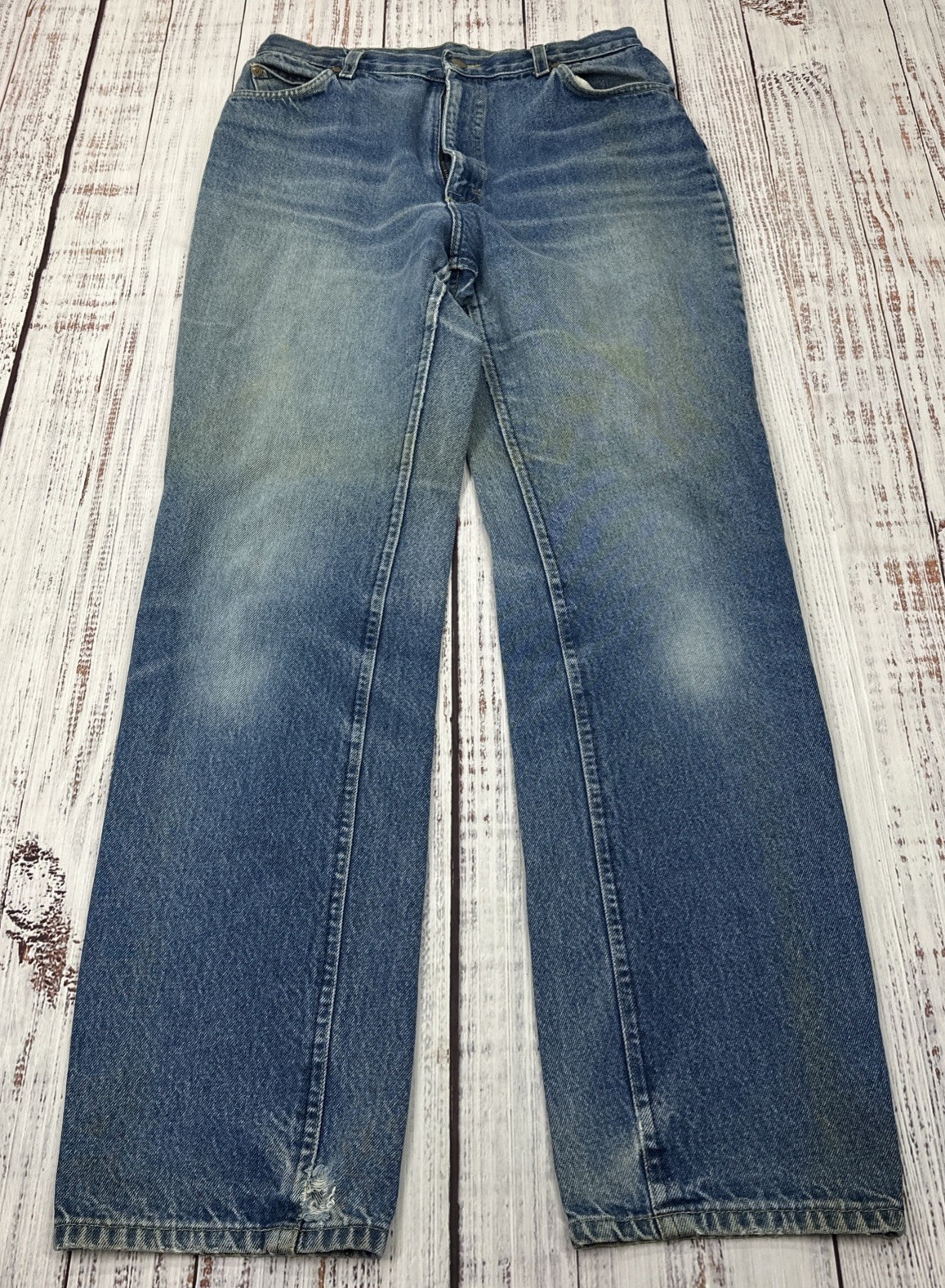 VTG 80’s Lee Rider Jeans Sz 16 Long(28×31) High Waist Straight Leg Union Made