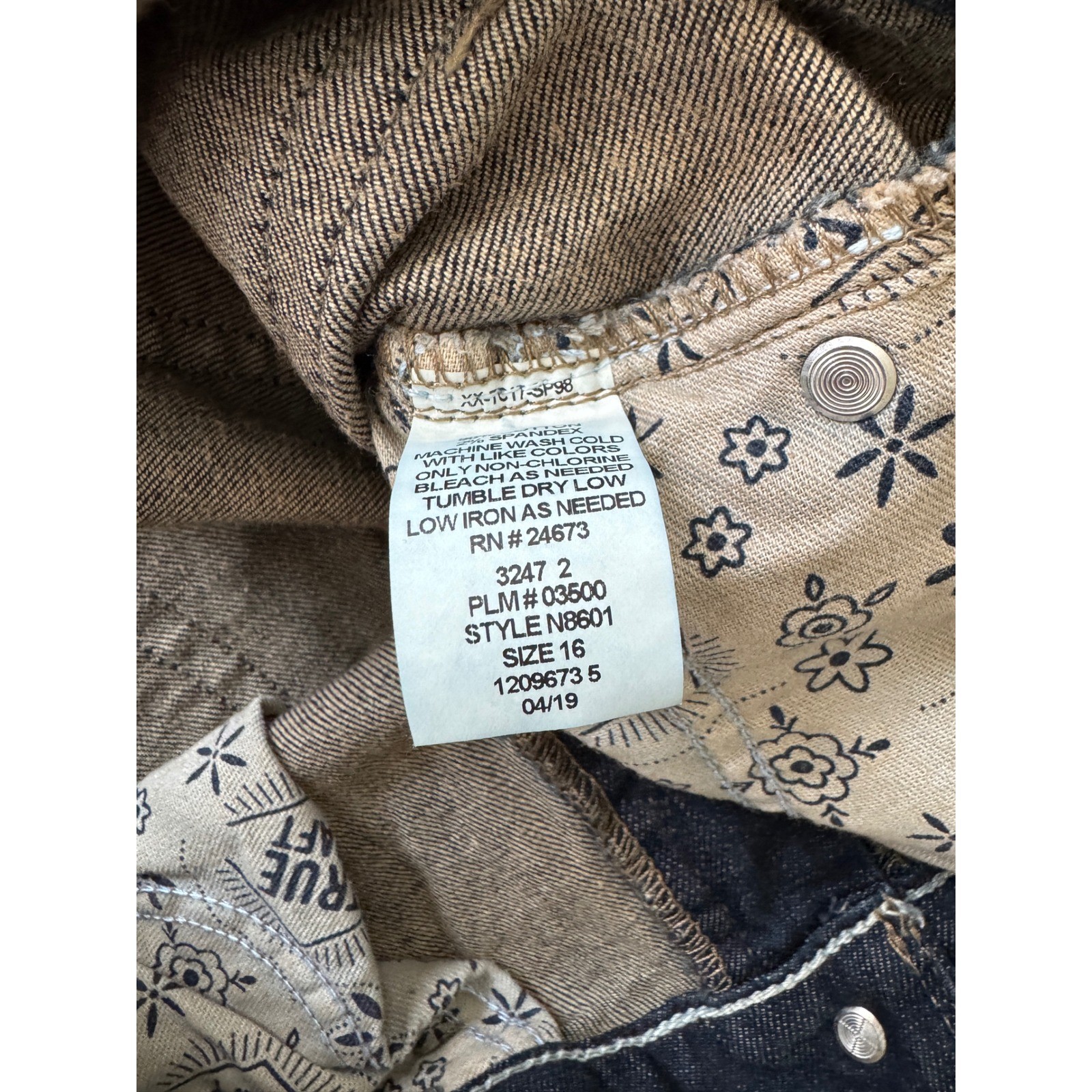 True Craft Flex Boys Straight Leg Jeans Dark Wash Size 16 Adjustable Waist N8601