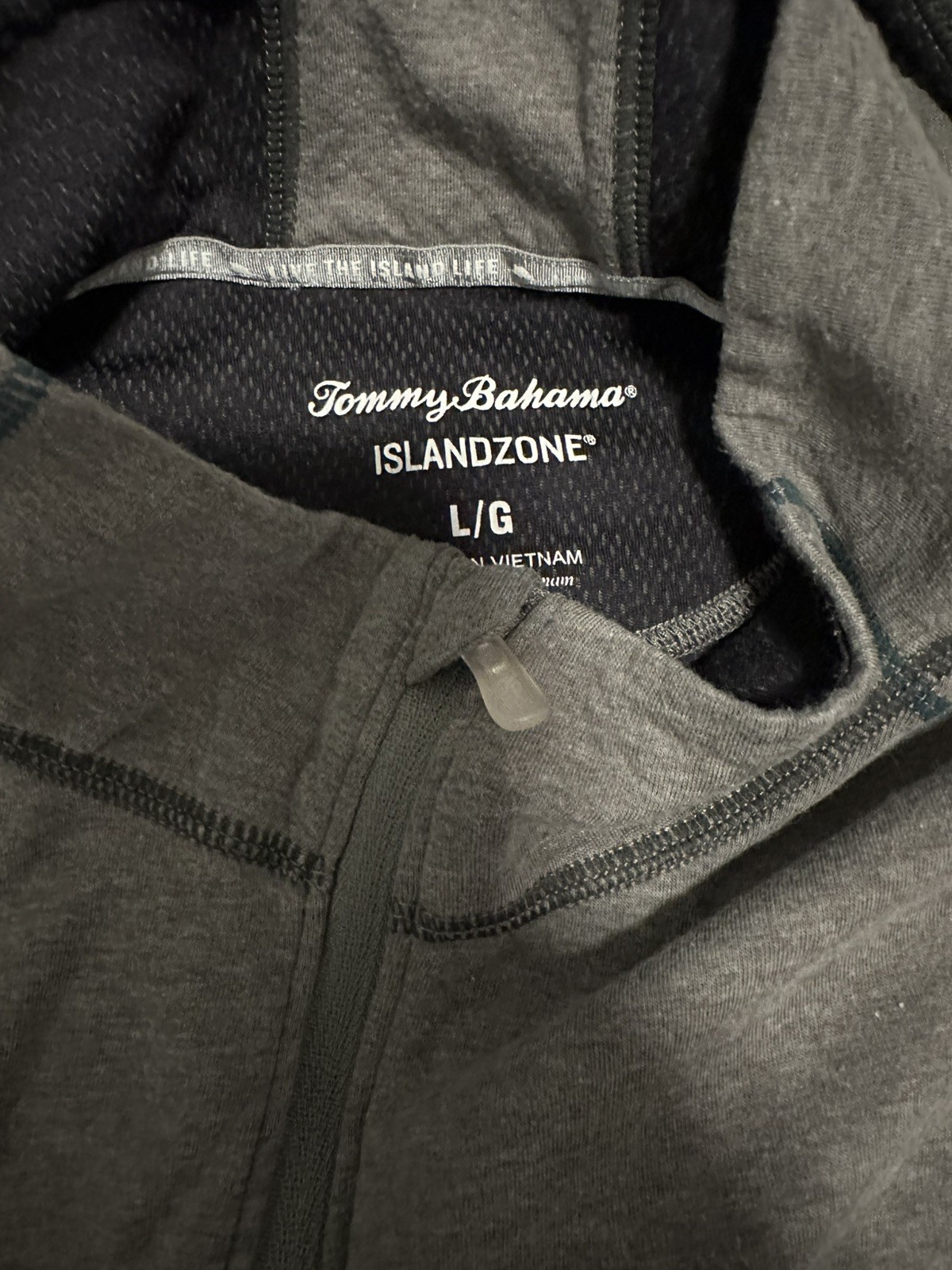 Tommy Bahama IslandZone Quarter Zip Pullover Men L Green Lightweight Long Sleeve