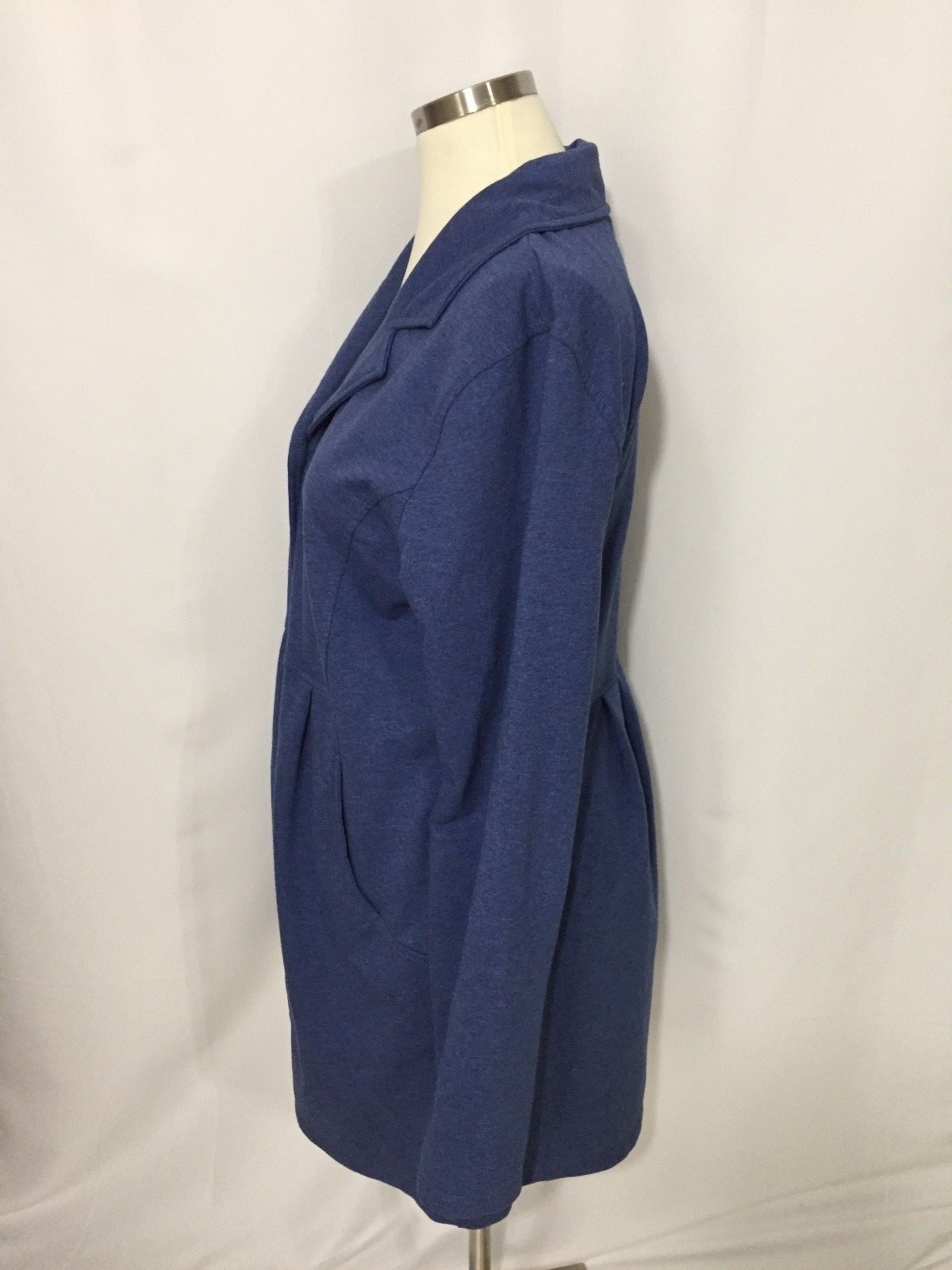 Sahalie Heather Steel Blue Pleated Stretch Jacket Large Excellent