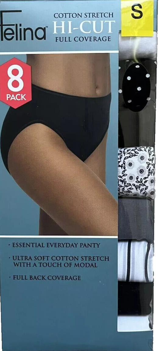 Felina Hi-Cut Panties Small 8 Pack