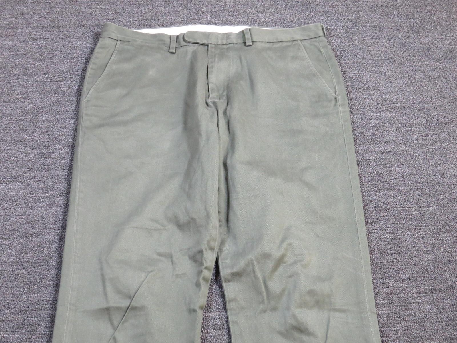 J Crew Bowery Pants Mens 32×30 Green Stretch Chino Straight Leg Casual Office