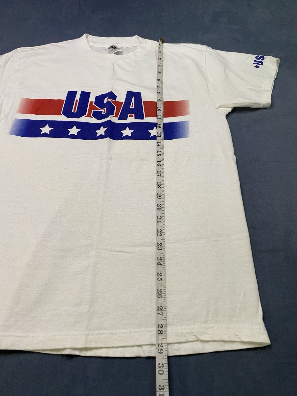 Tultex USA Mens Large T Shirt Tee Graphic Mens Fourth Of July 100% Cotton