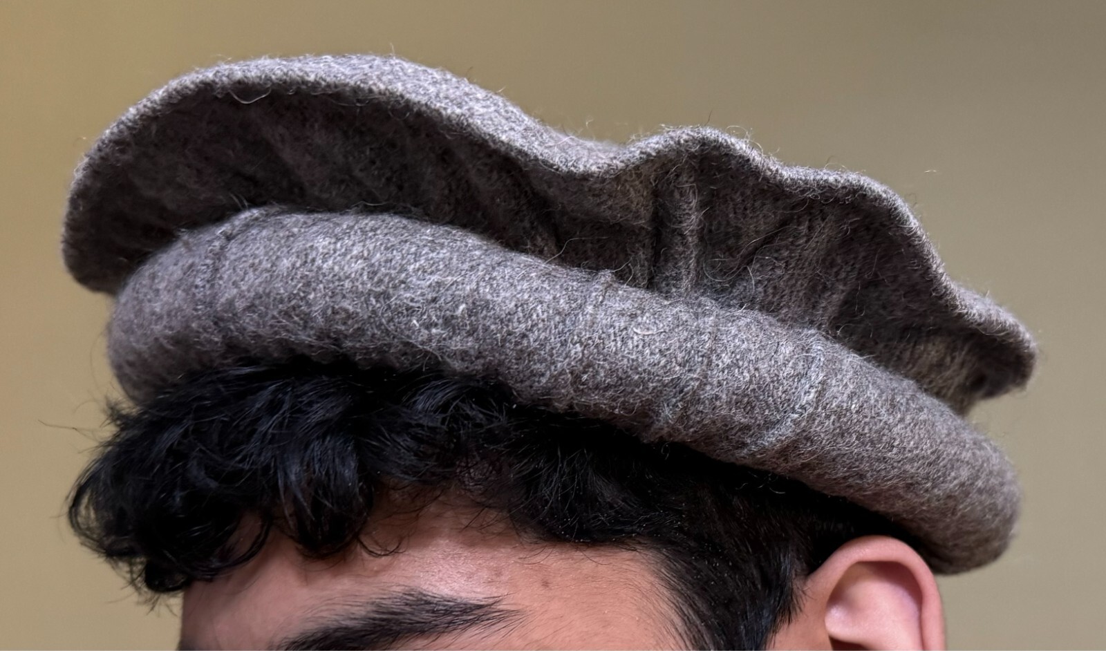 Afghan Pakistan Chitrali Pashtun Tribal Pakol Cap Kufi Topi Pakul Hat Grey