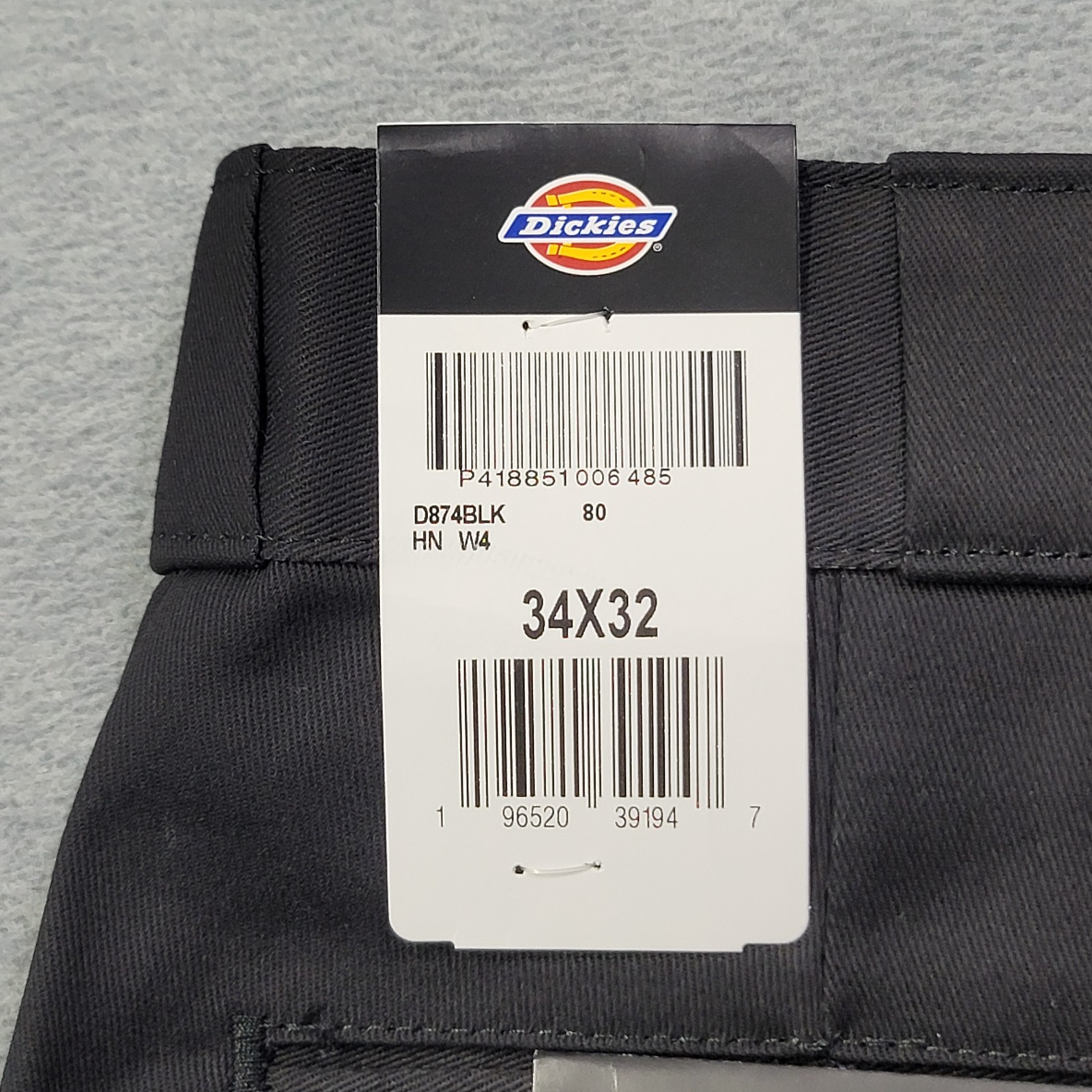 Dickies Pants Mens 34×32 Black 874 Original Fit Work Pant Straight Leg Logo NWT