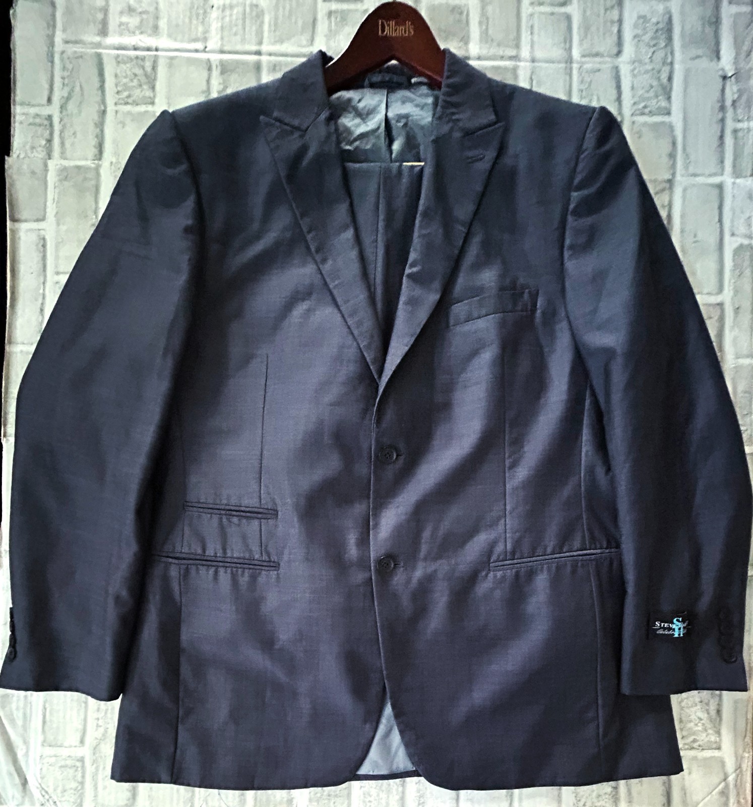 Steve Harvey Celebrity Edition 2 Pc Suit Jacket & Pants 48L /40X32 Dark Blue
