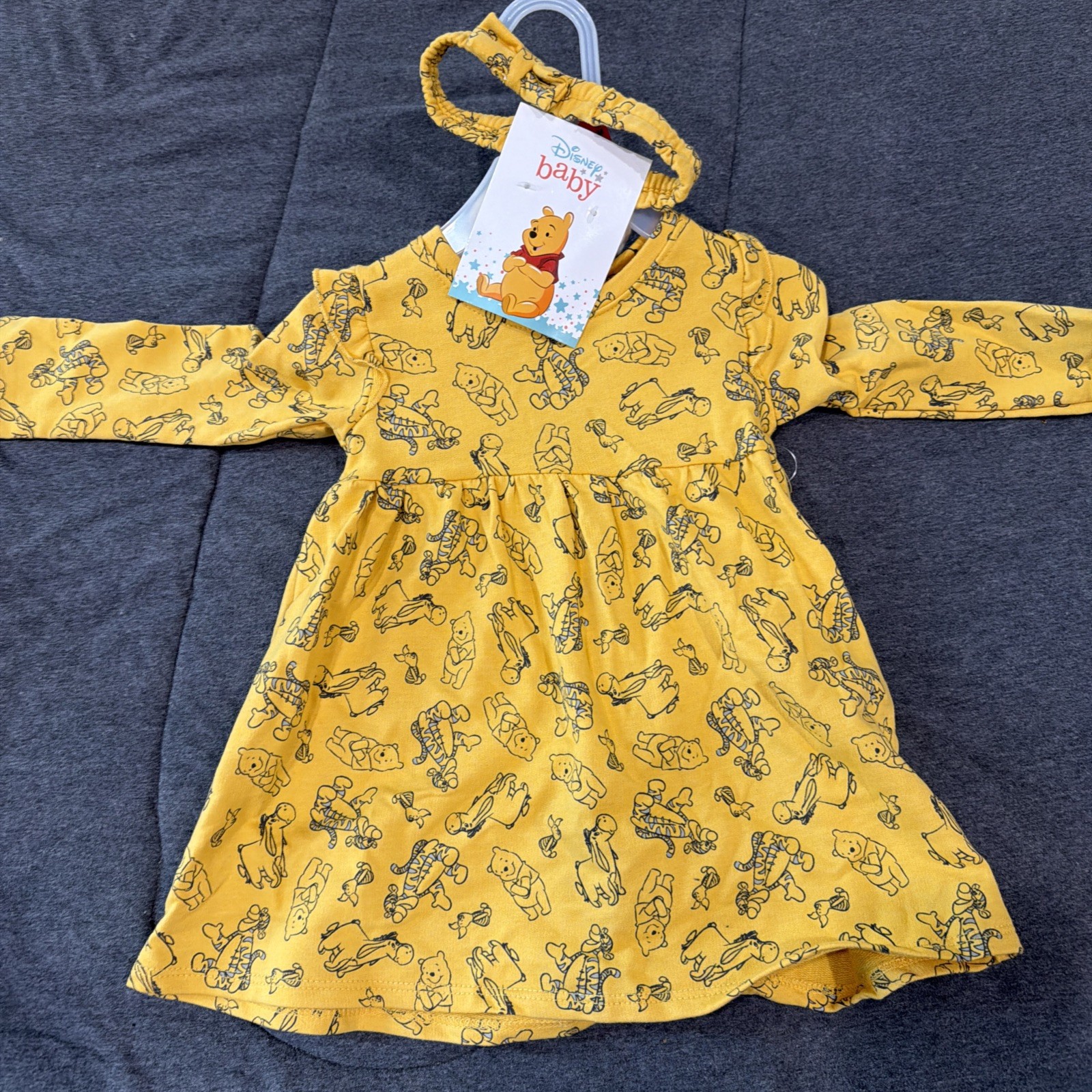 Disney Winnie the Pooh Baby Girls 3 Pc Dress Set-Mimosa 18M